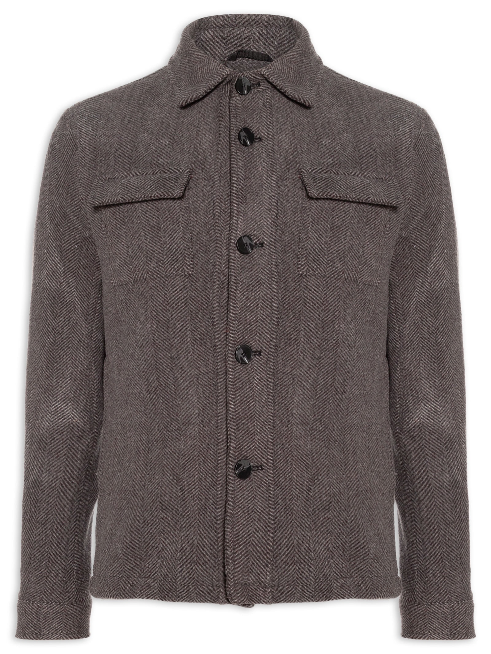 Jaqueta Masculina Casual Com Bolso Frontal Cinza Basiq Men