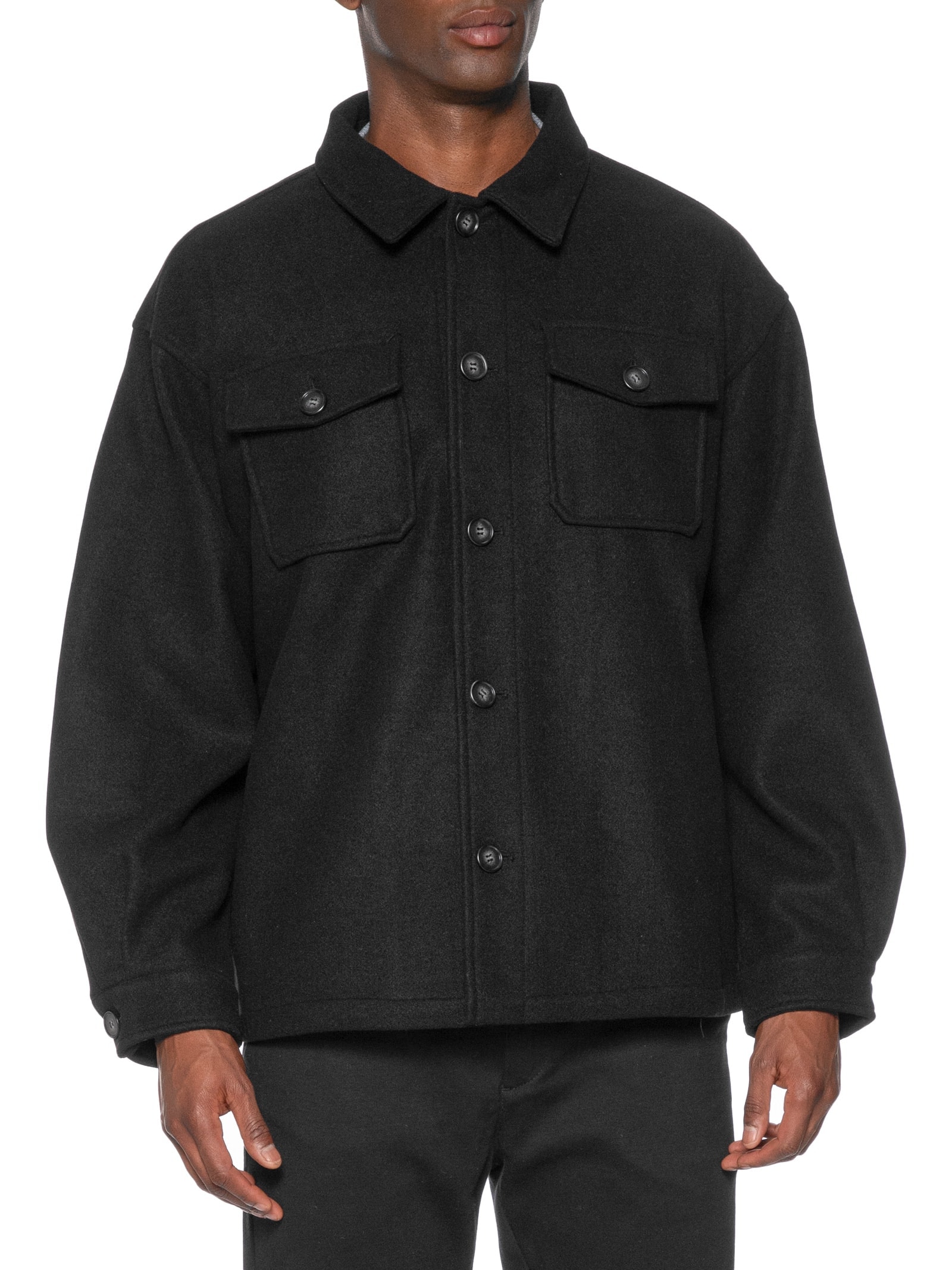 Jaqueta Masculina Casual Com Bolso Preto Basiq Men