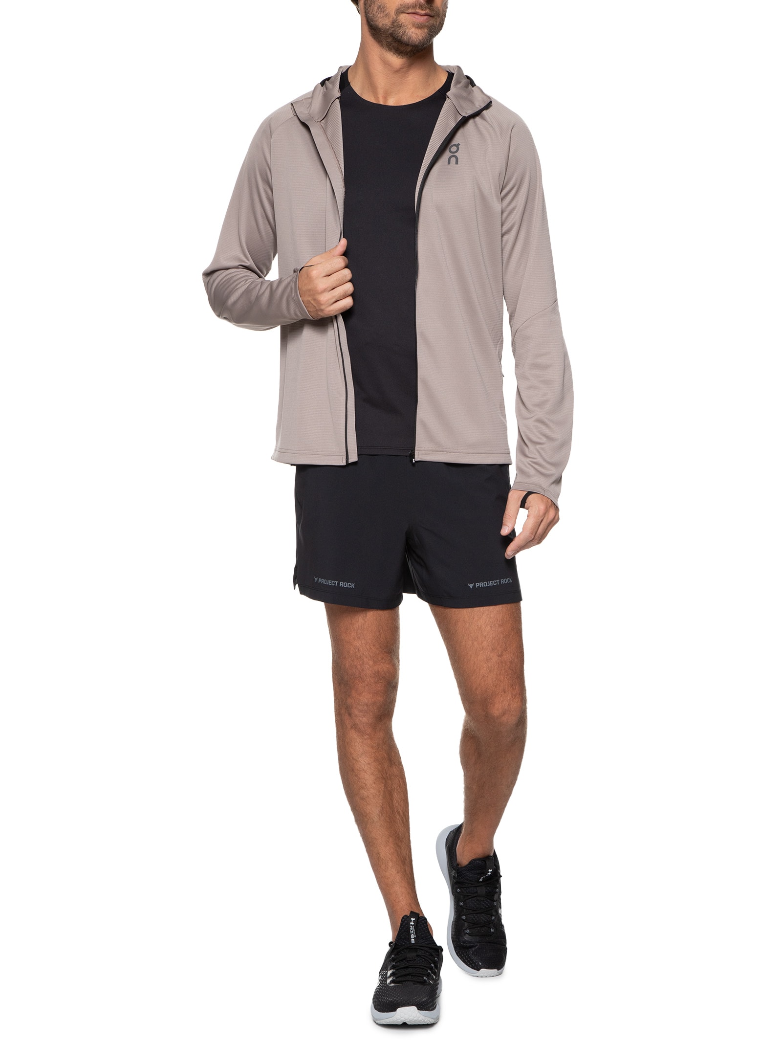 run　omnix フード On Running - Jaqueta Masculina Climate Zip Hoodie - Marrom