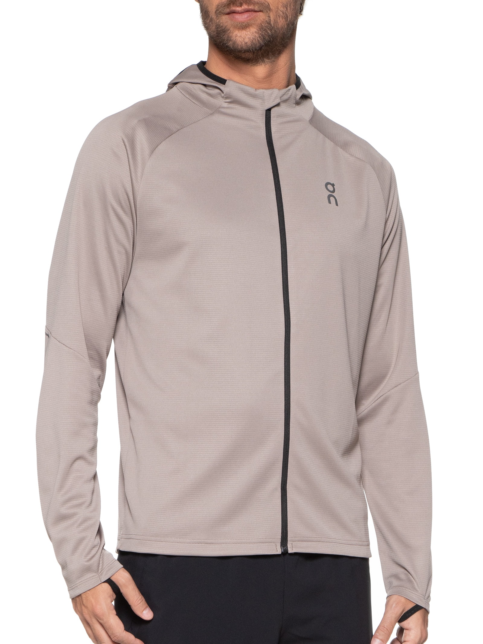 On Running - Jaqueta Masculina Climate Zip Hoodie - Marrom