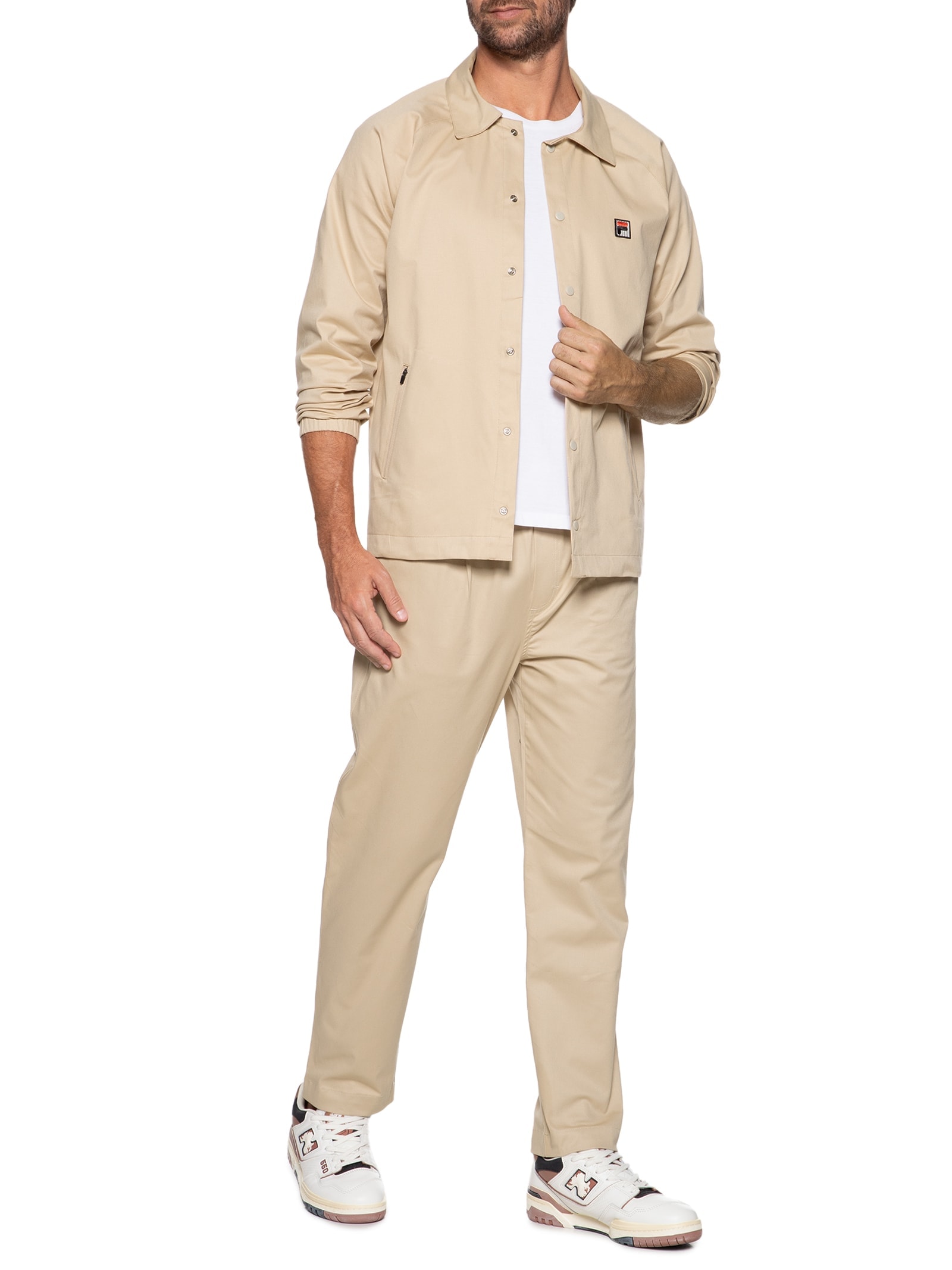 Jaqueta Masculina Coach F-box Bege  Fila