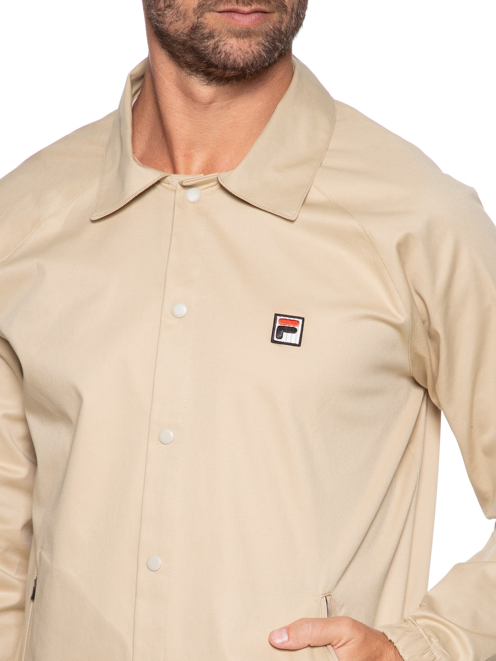 Jaqueta Masculina Coach F-box Bege  Fila