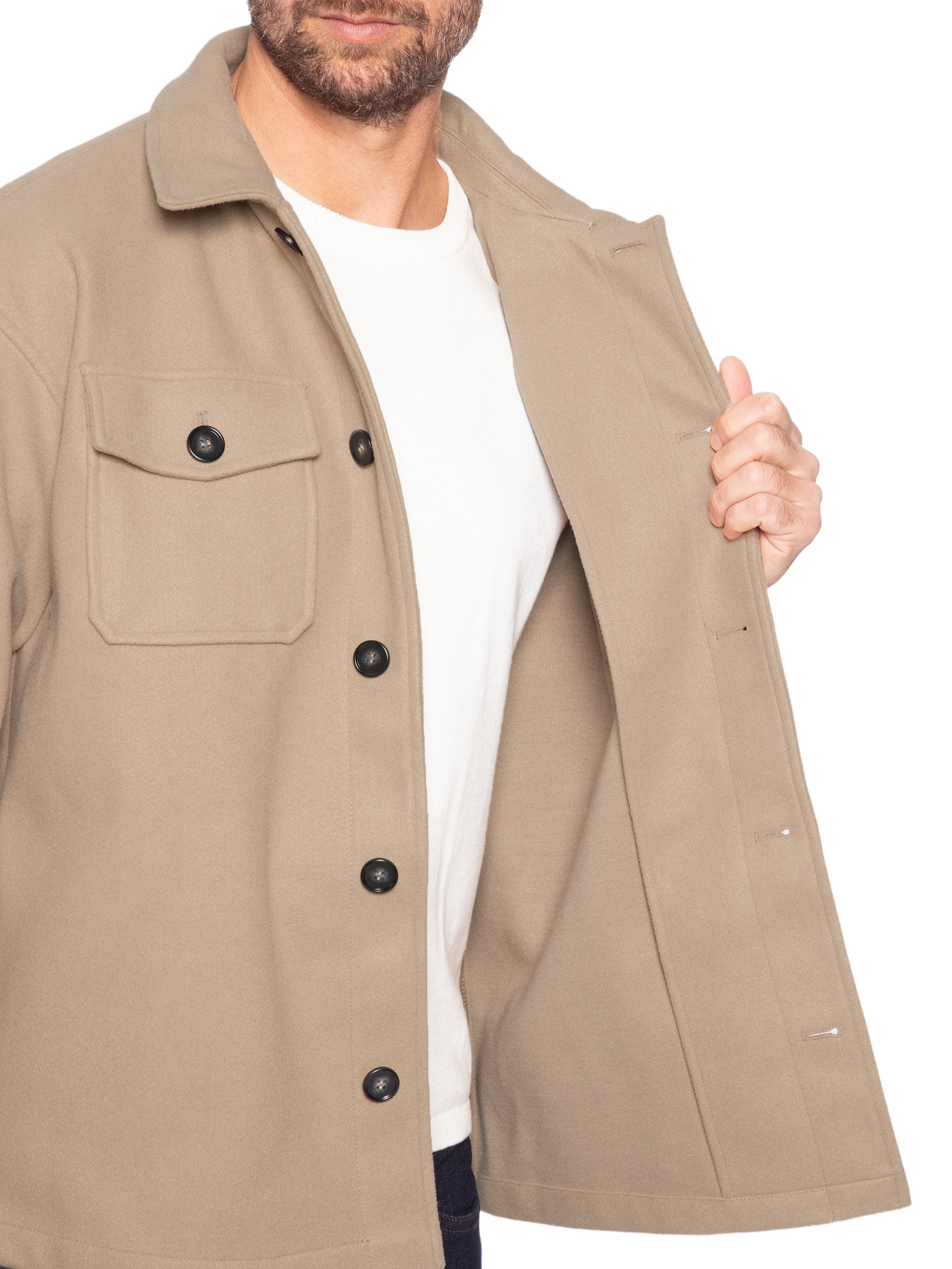 Jaqueta Masculina Com Bolso Frontal Marrom Basiq Men