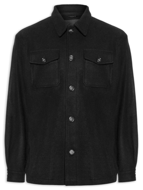 Jaqueta Masculina Com Bolso Frontal - Preto