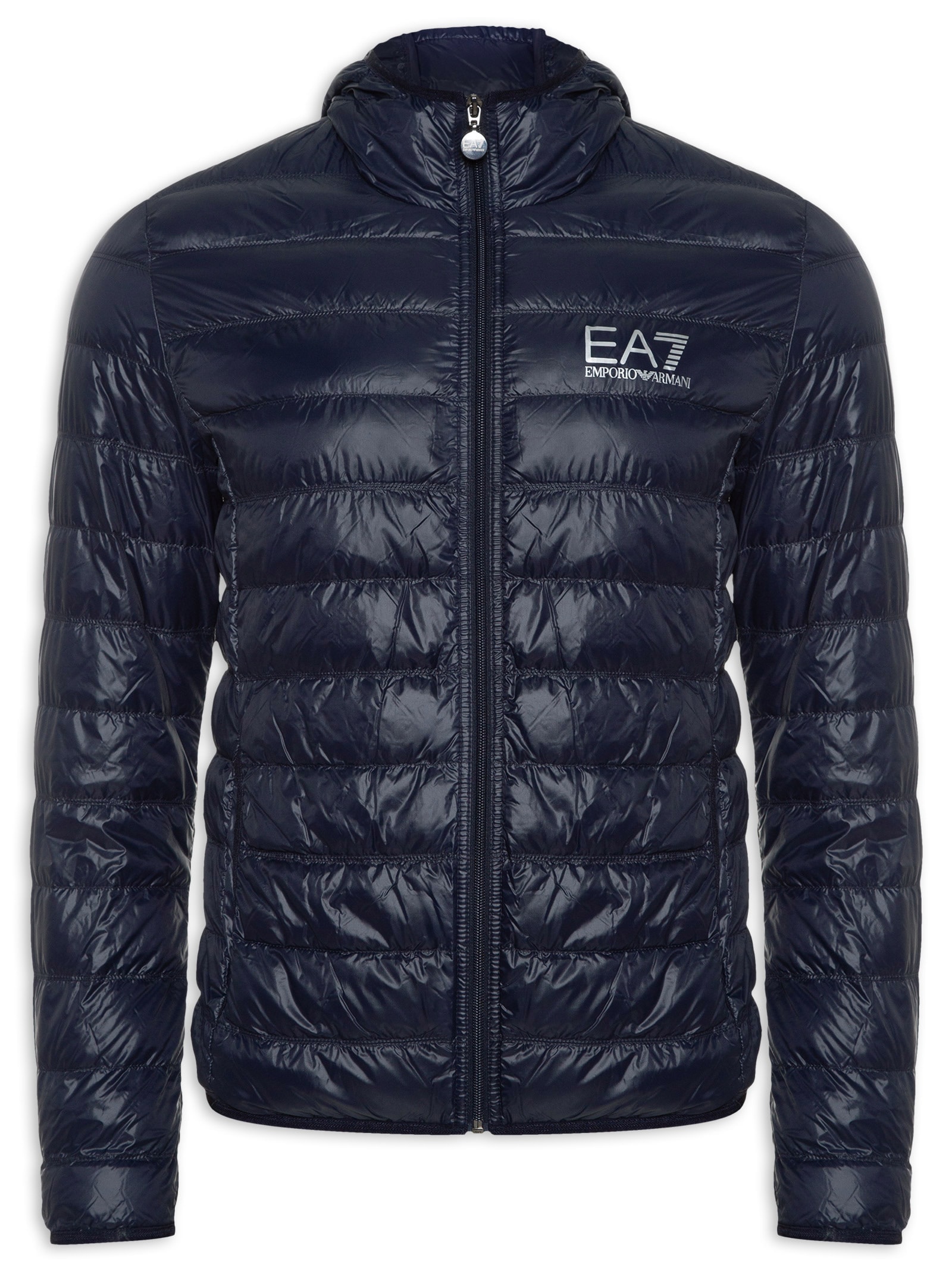Ea7 Emporio Armani - Jaqueta Masculina Com Capuz - Azul