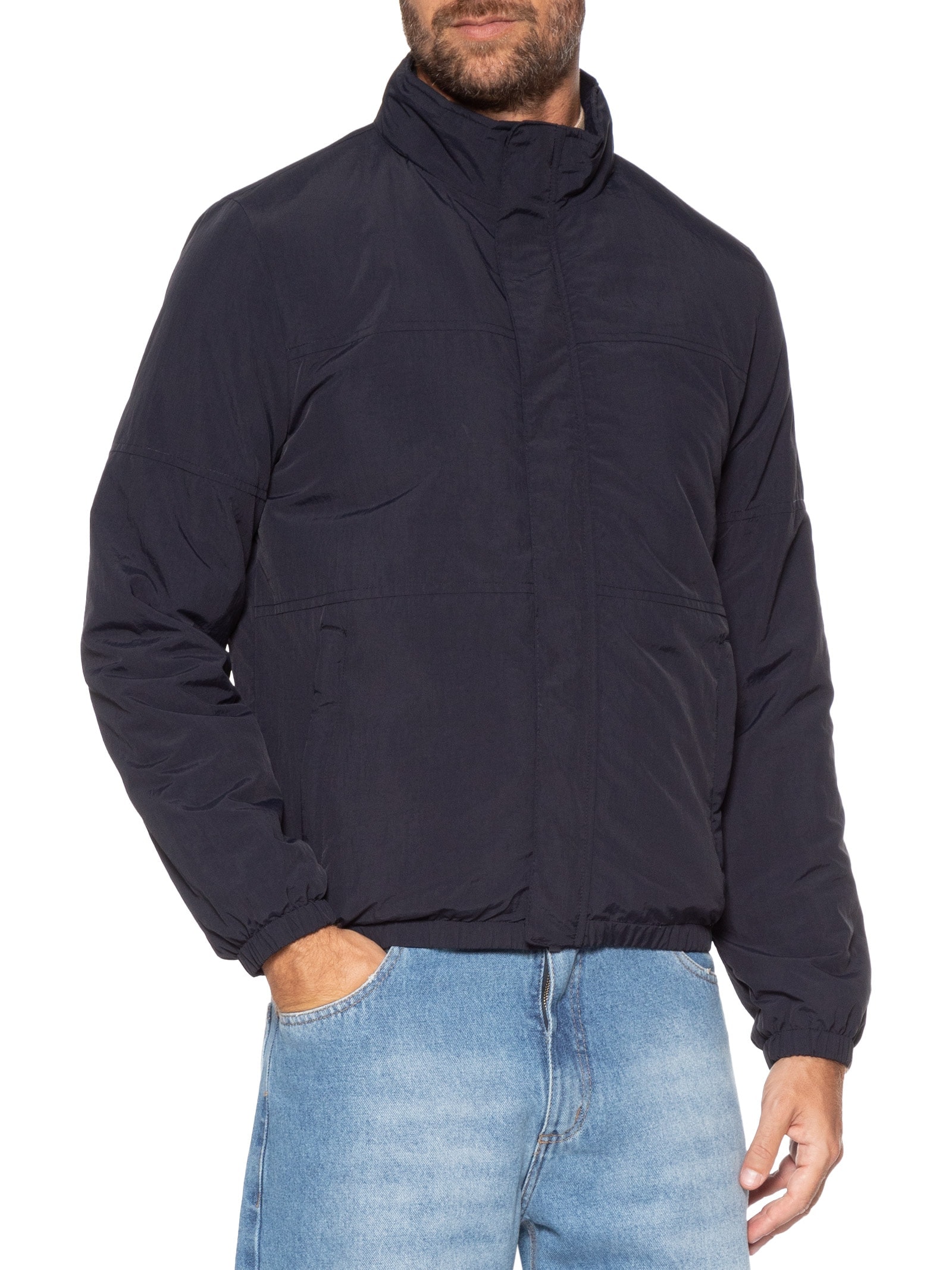 Jaqueta Masculina Com Gorro Removível Casual Azul '2 Essential