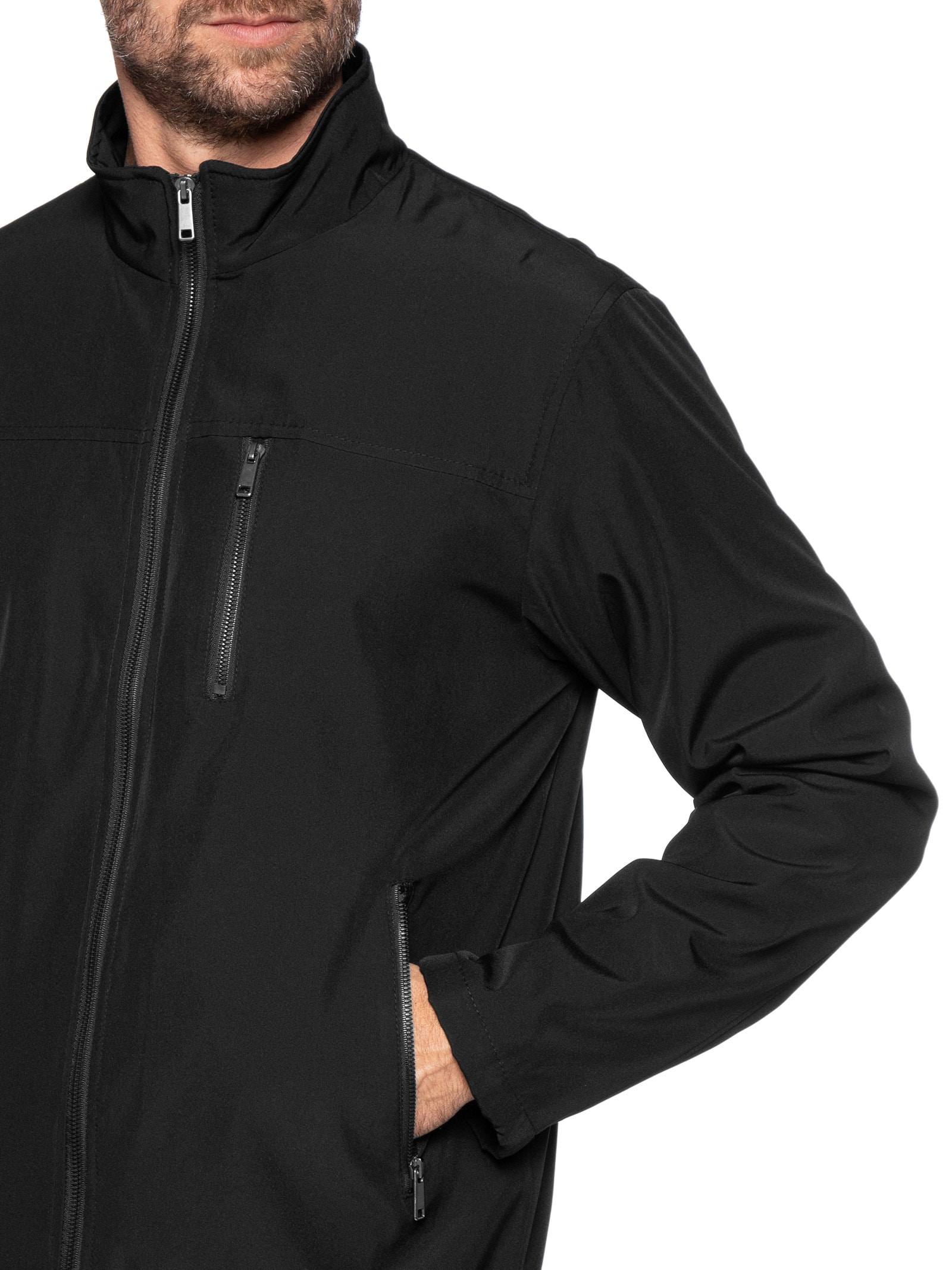 Jaqueta Masculina Com Zíper– Preto Basiq Men