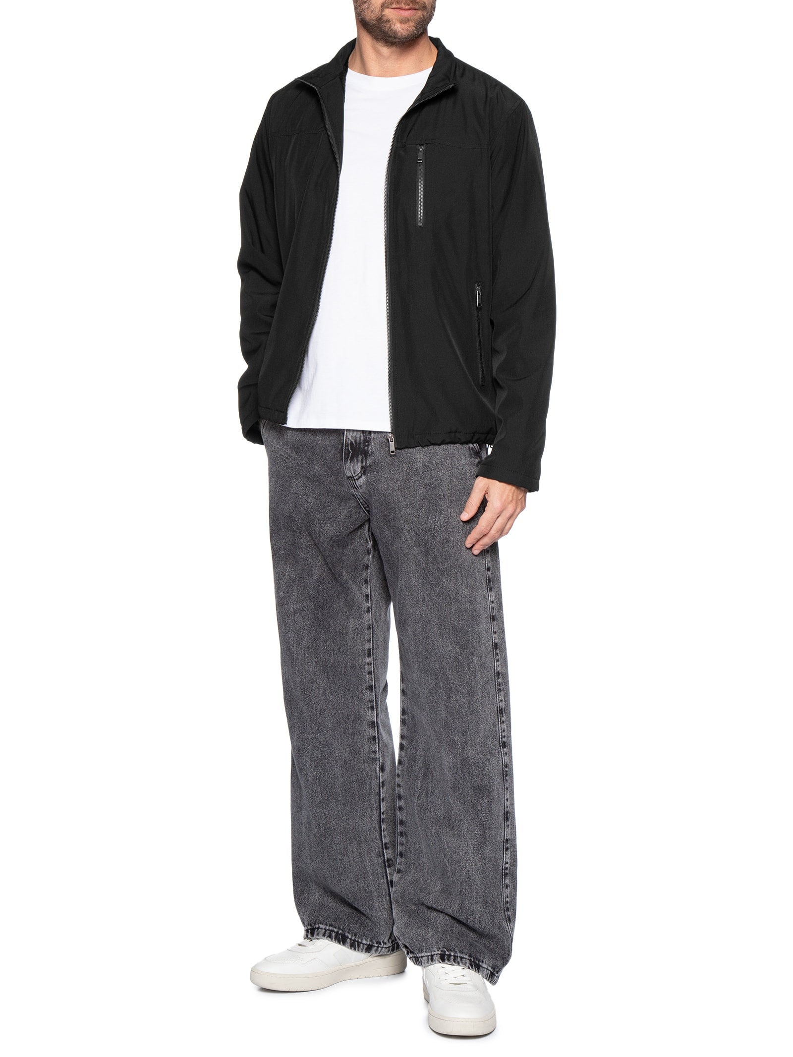 Jaqueta Masculina Com Zíper– Preto Basiq Men