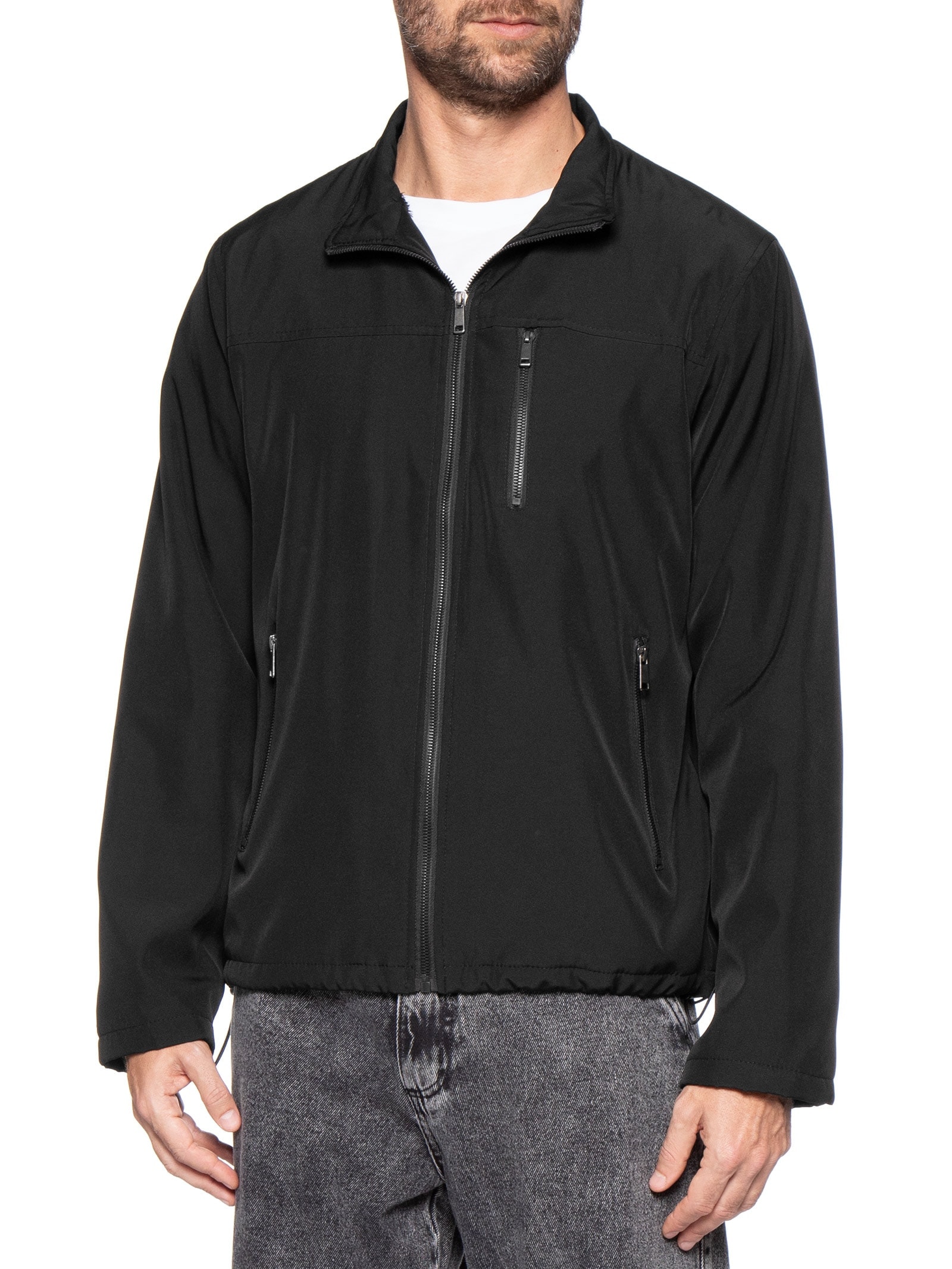 Jaqueta Masculina Com Zíper– Preto Basiq Men
