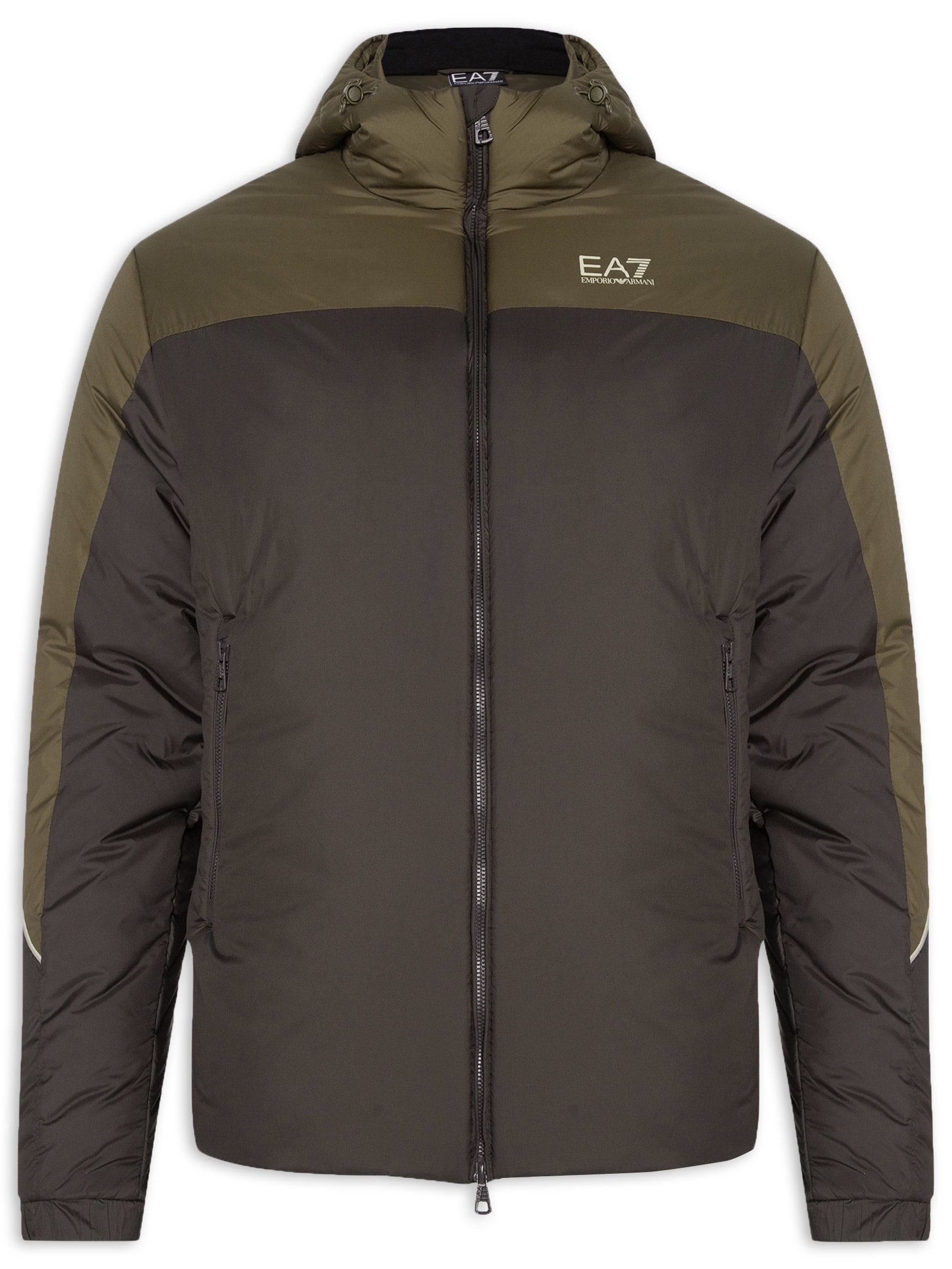 Jaqueta Masculina Corta Vento Athletic Color Block Marrom Ea7 Emporio Armani