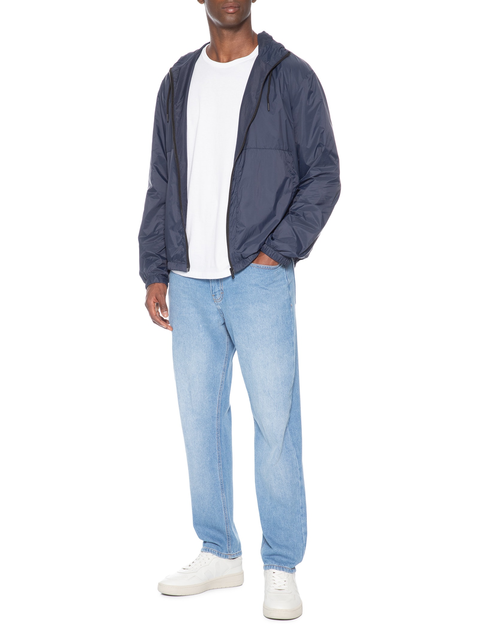 Jaqueta Masculina Corta Vento Bag Azul Basiq Men