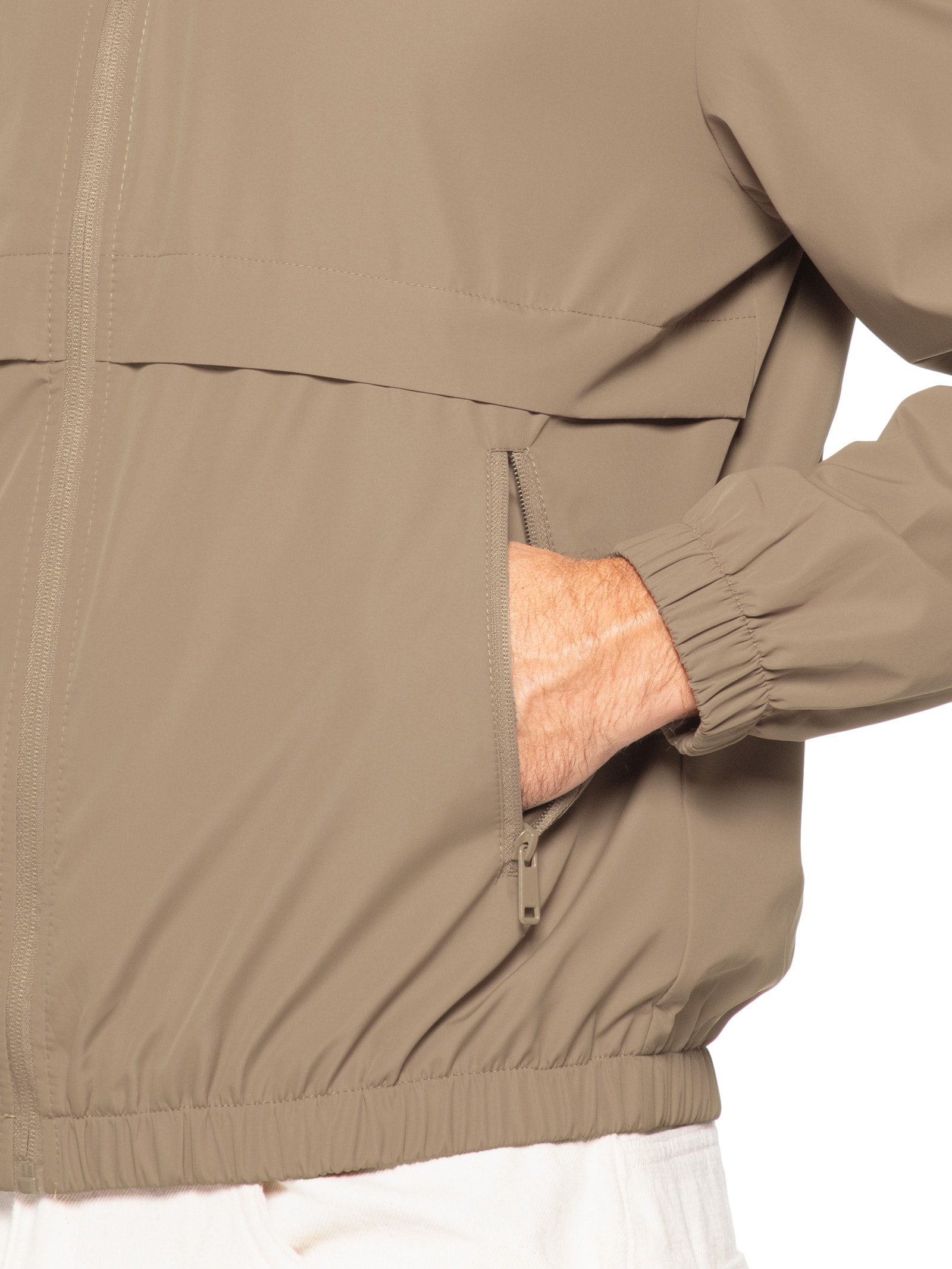 Jaqueta Masculina Corta Vento Bege Basiq Men