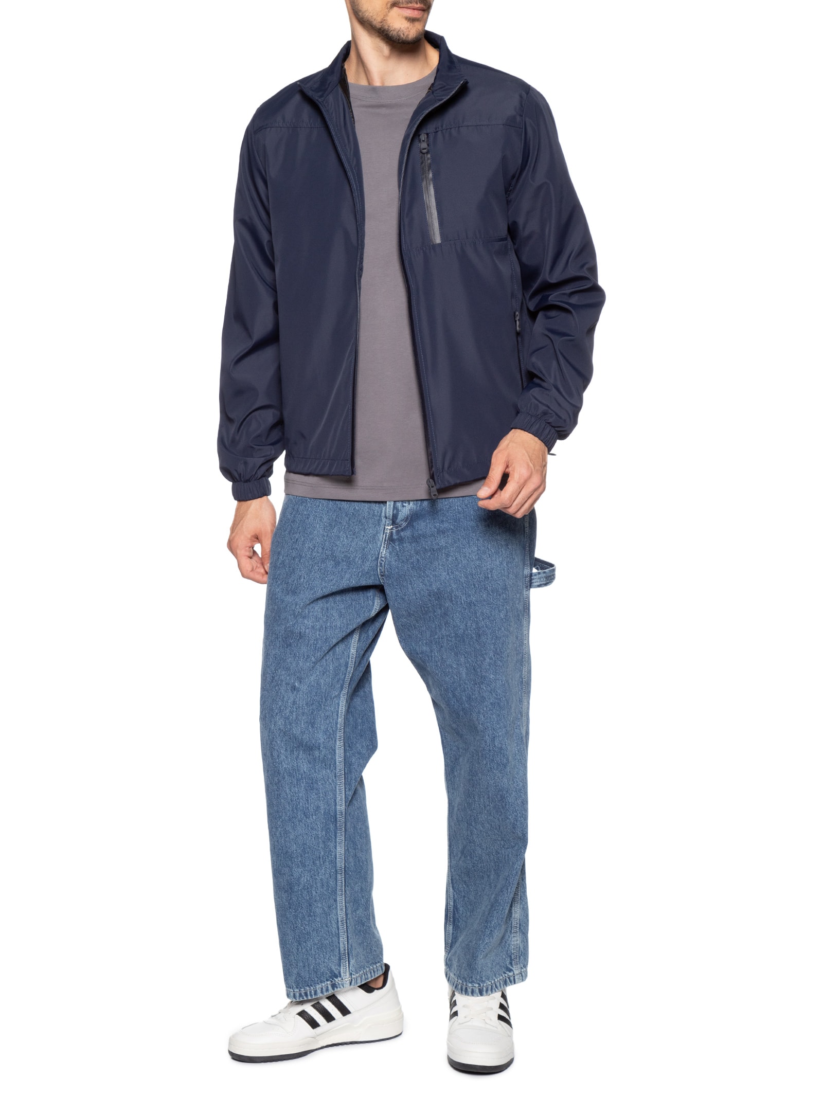 Jaqueta Masculina Corta Vento Casual Azul Basiq Men