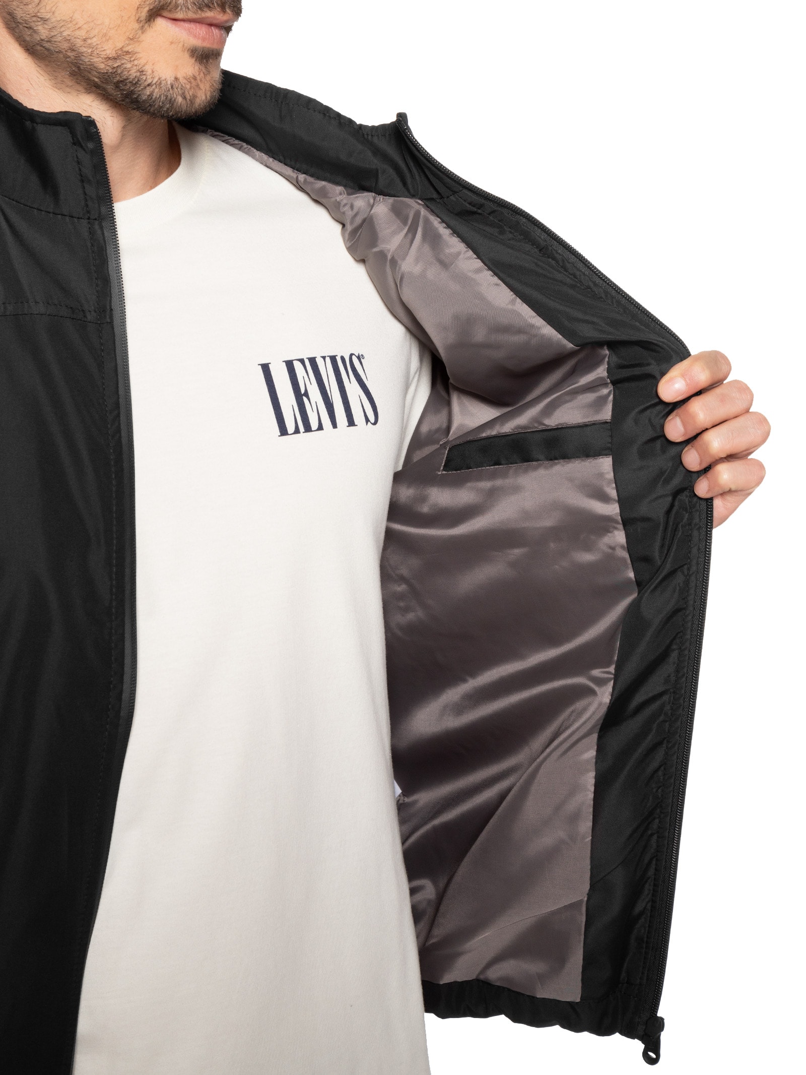 Jaqueta Masculina Corta Vento Casual Preto Basiq Men