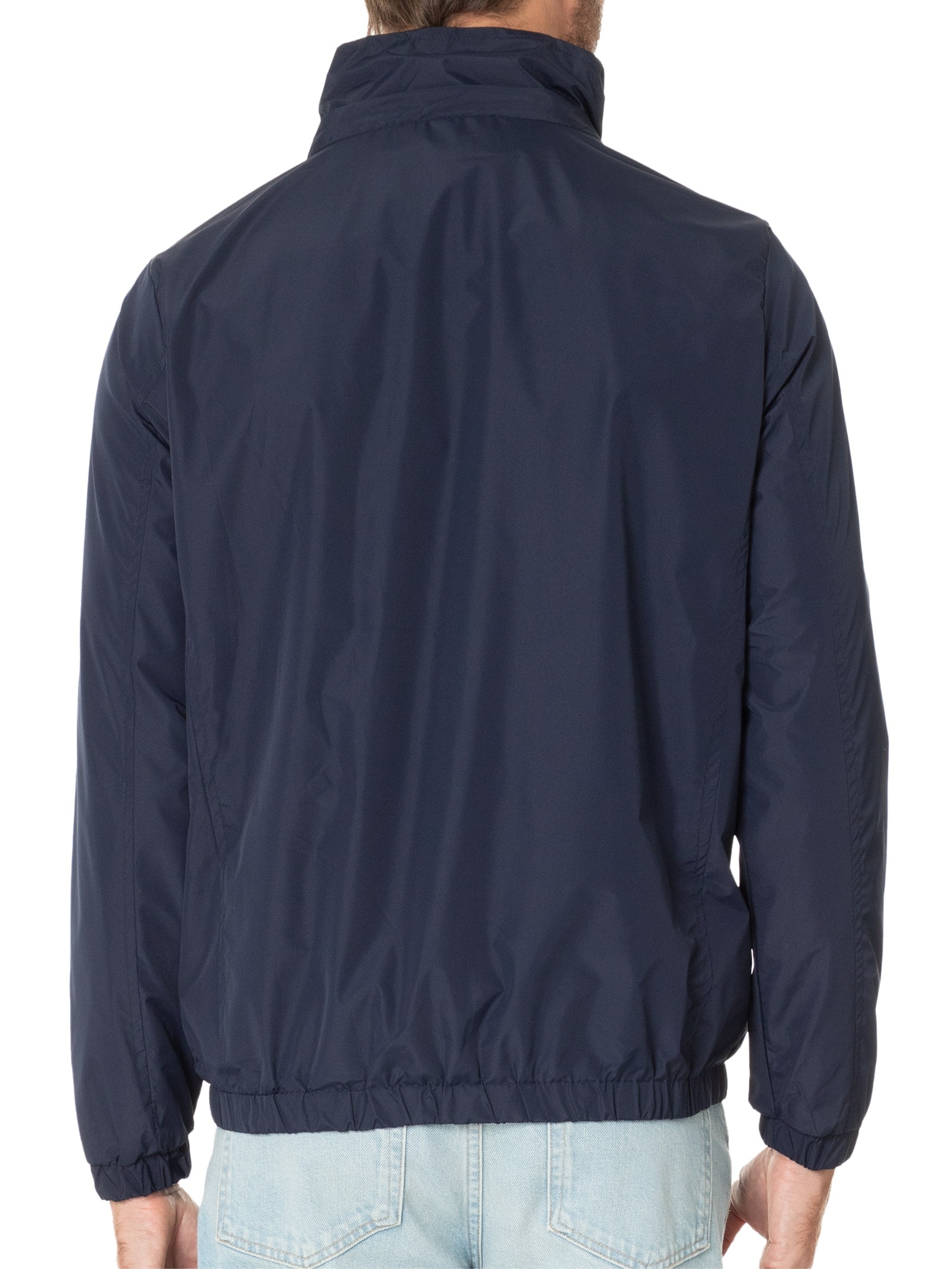 Jaqueta Masculina Corta Vento com Capuz Azul Basiq Men