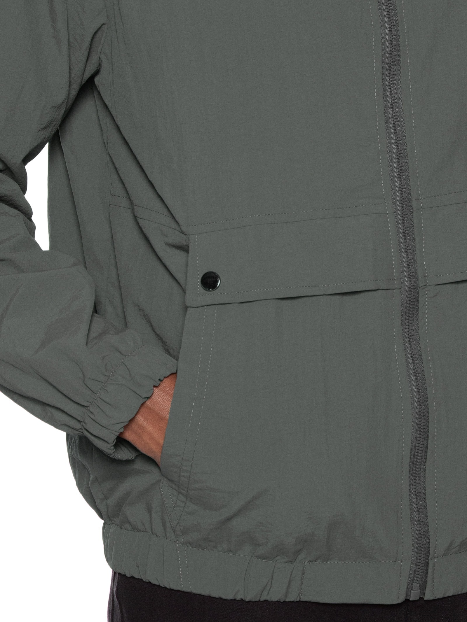 Jaqueta Masculina Corta Vento Com Capuz Cinza Basiq Men