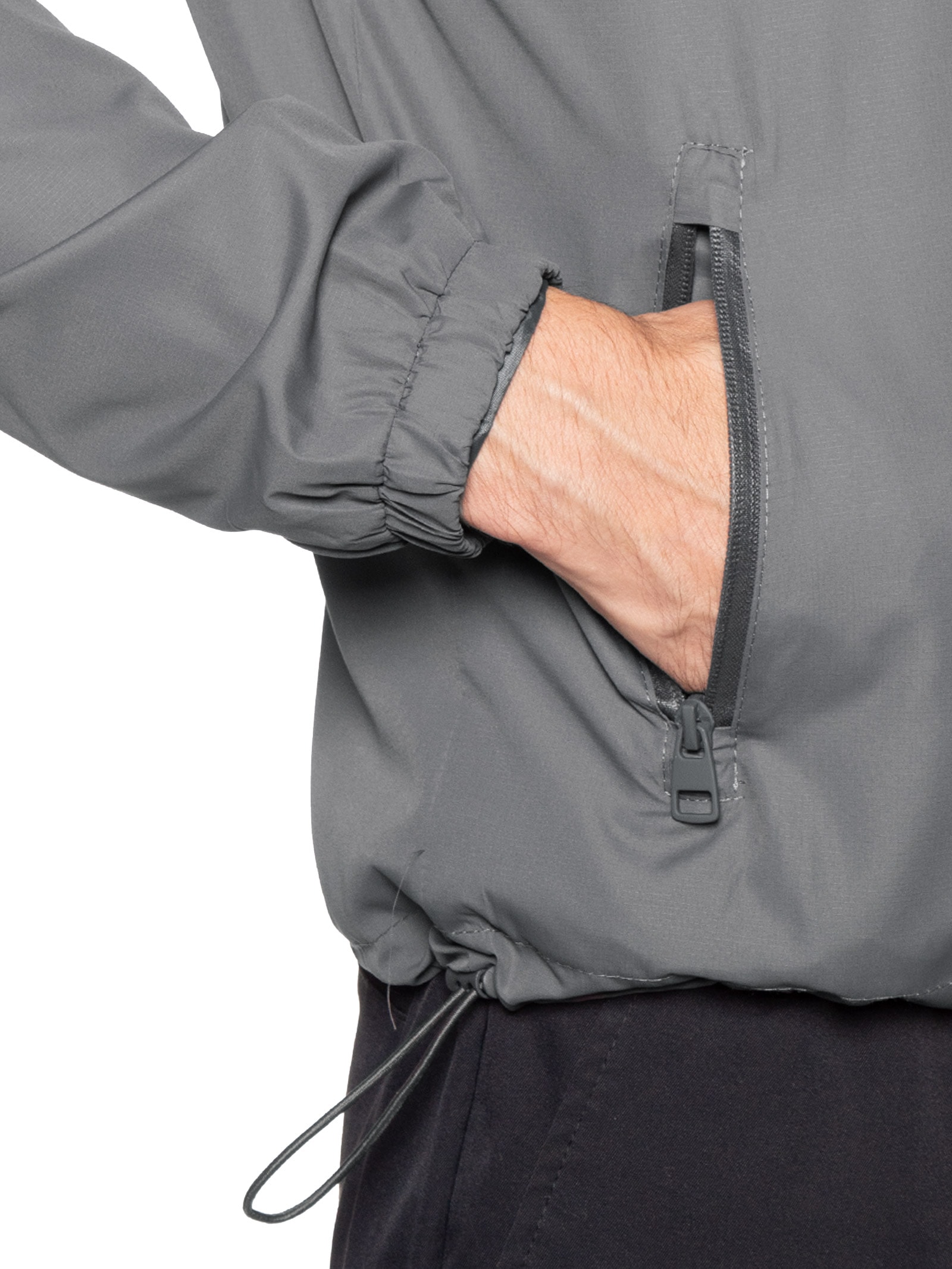 Jaqueta Masculina Corta Vento Com Capuz Cinza Basiq Men