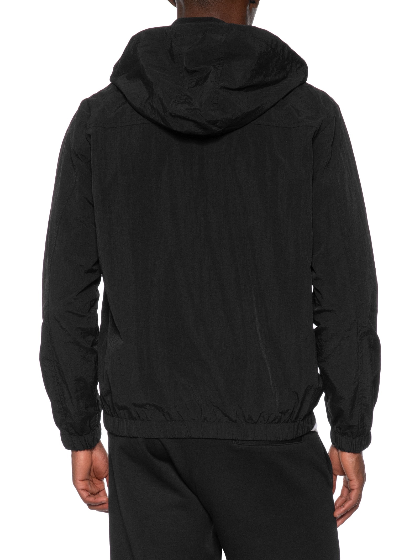 Jaqueta Masculina Corta Vento Com Capuz Preto Basiq Men