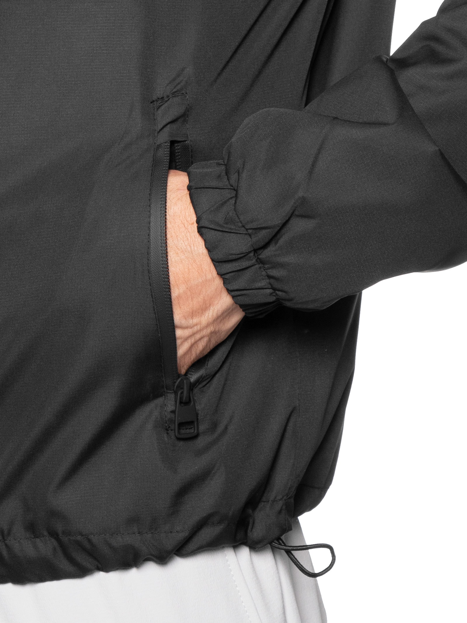 Jaqueta Masculina Corta Vento Com Capuz Preto Basiq Men