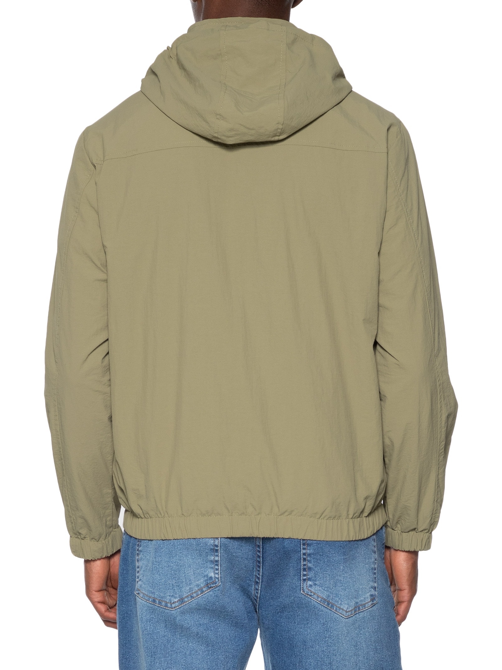 Jaqueta Masculina Corta Vento Com Capuz Verde Basiq Men