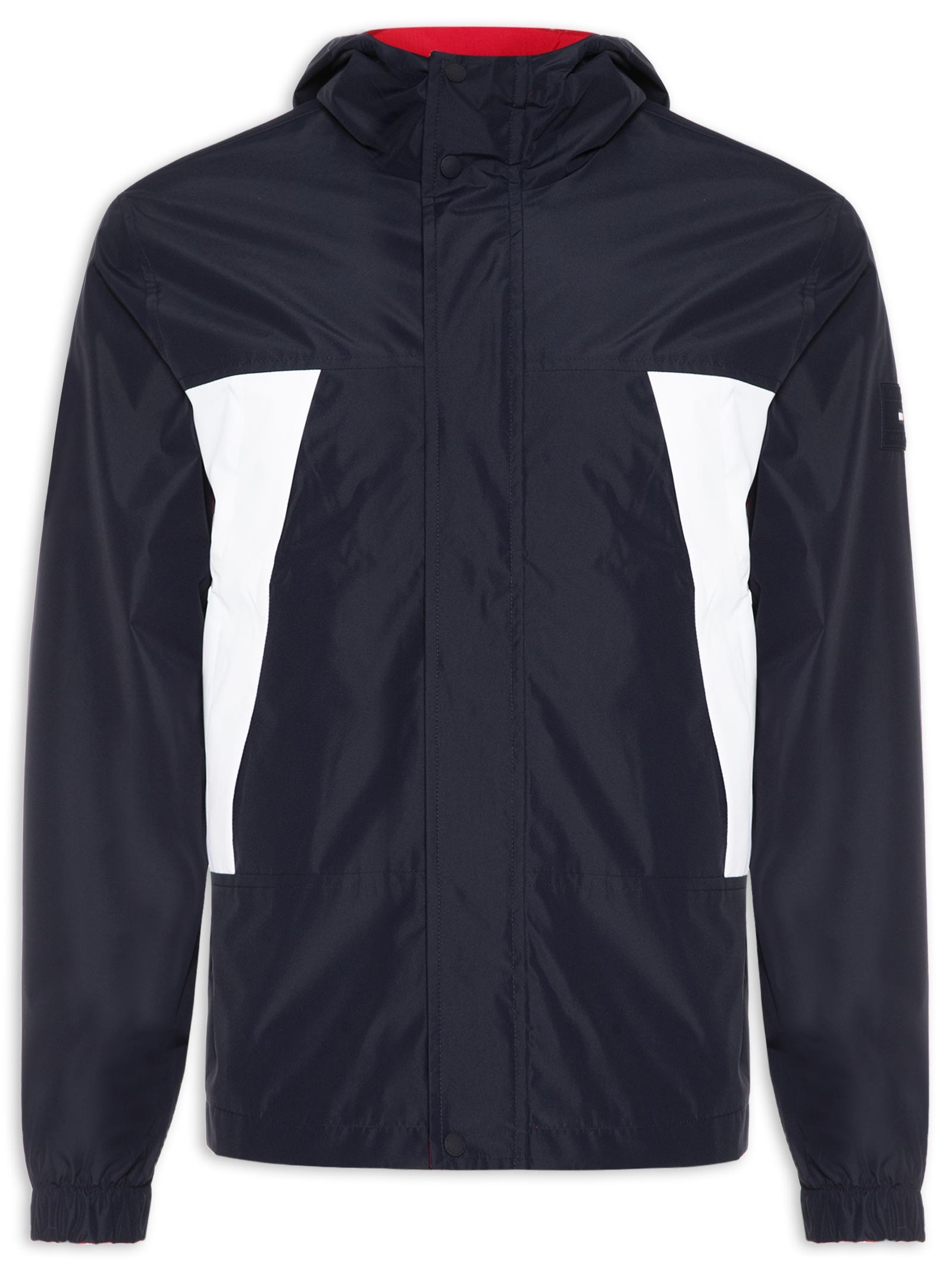 Jaqueta Masculina Corta Vento Dupla Face Color Block Azul Tommy Hilfiger