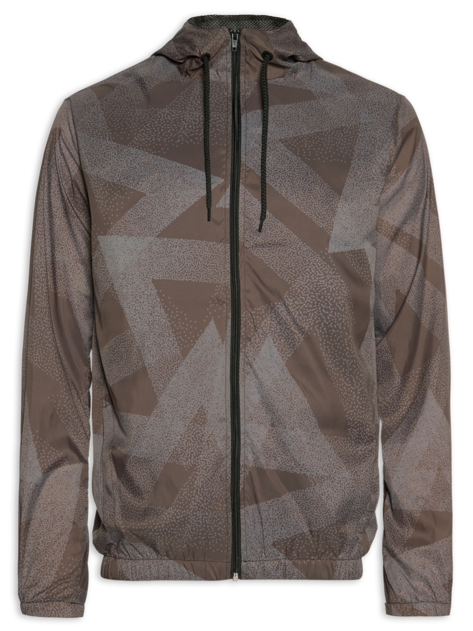 Jaqueta Masculina Corta Vento Estampada Marrom Basiq Men