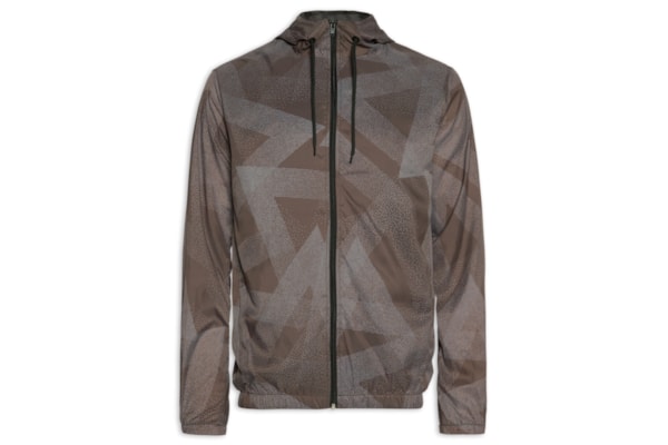 Jaqueta Masculina Corta Vento Estampada - Marrom