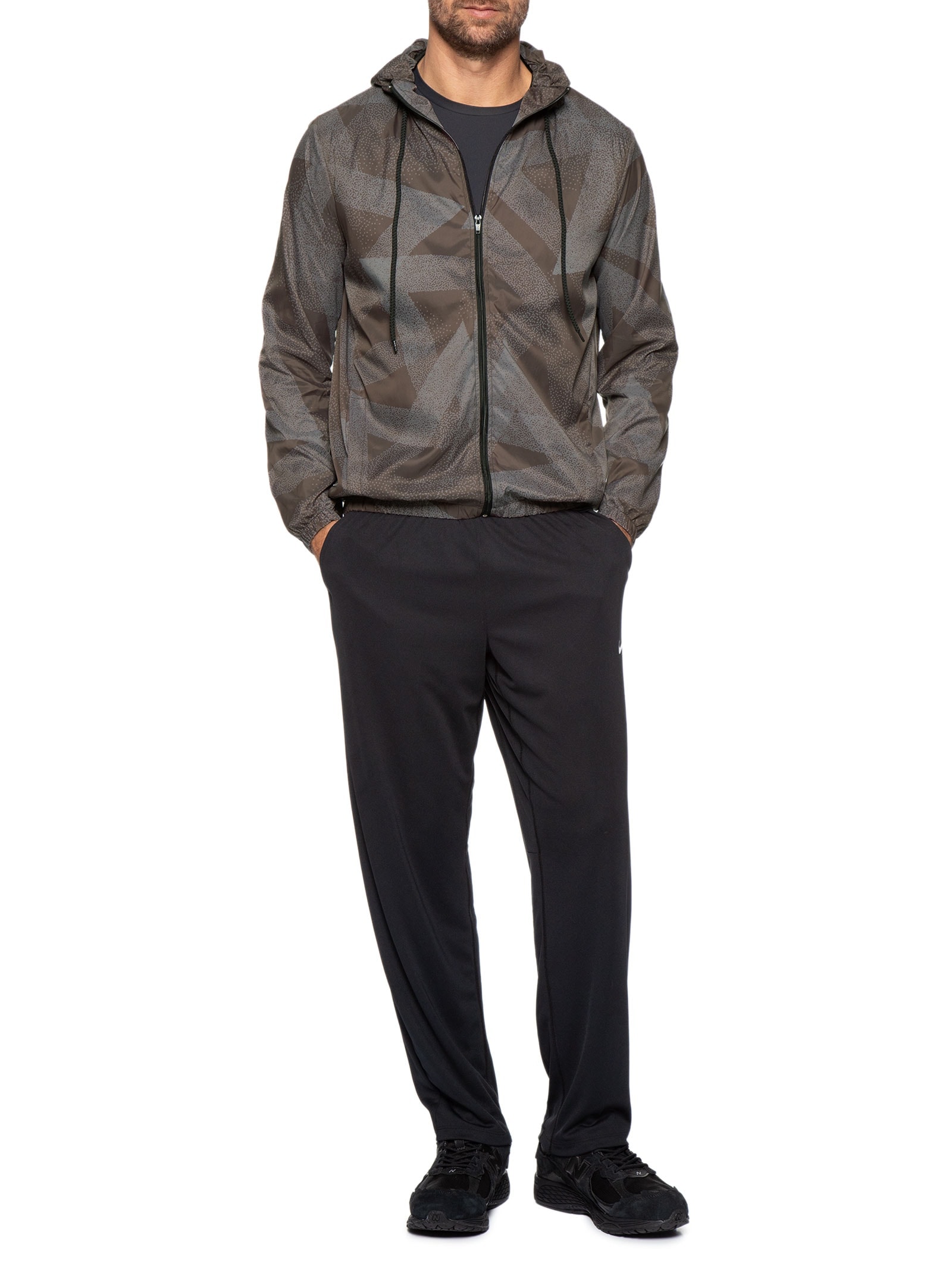 Jaqueta Masculina Corta Vento Estampada Marrom Basiq Men