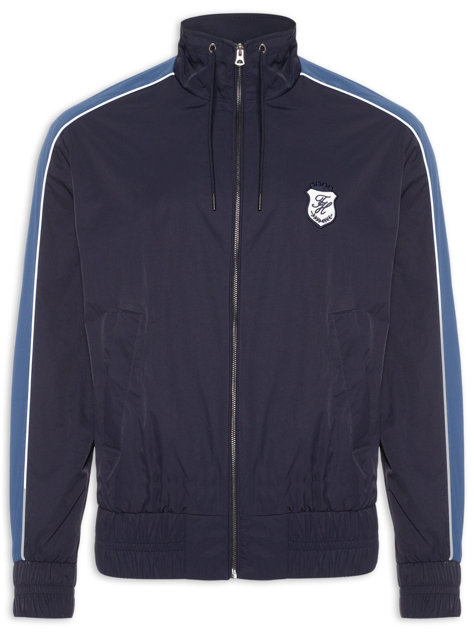Jaqueta Masculina Corta Vento Gola Alta Azul Tommy Hilfiger