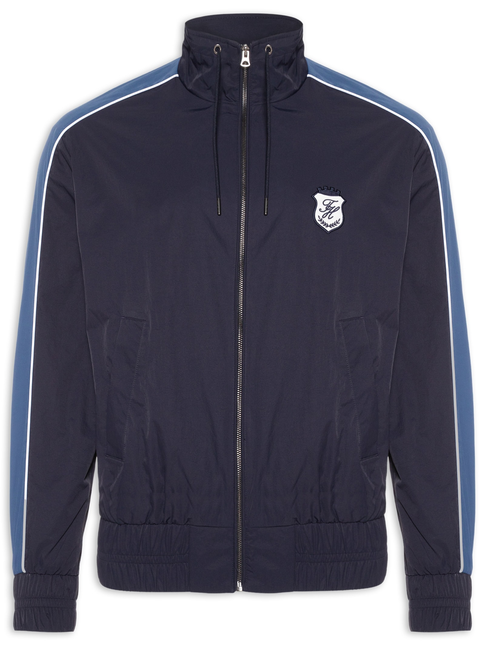 Jaqueta Masculina Corta Vento Gola Alta Azul Tommy Hilfiger