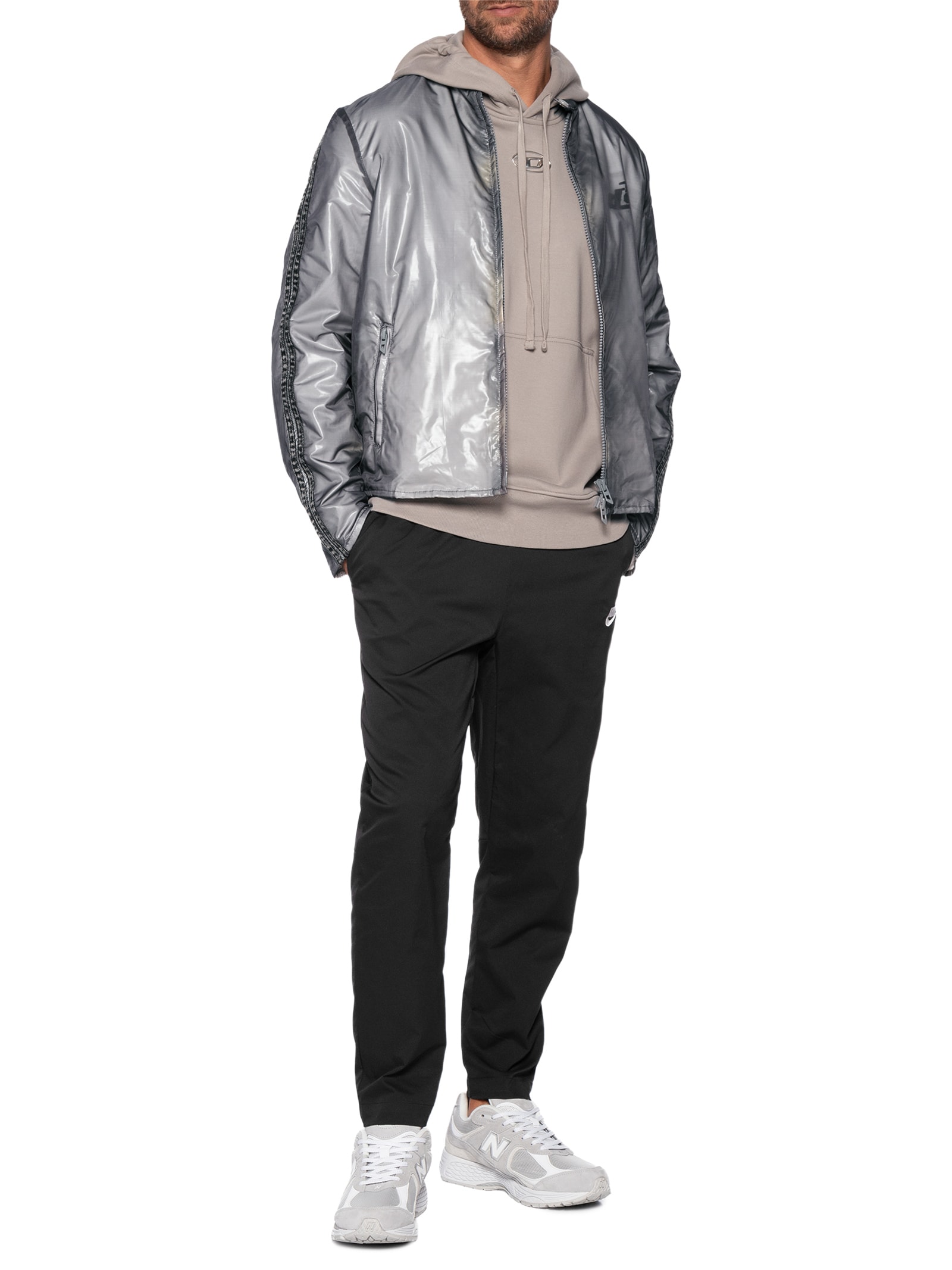 Jaqueta Masculina Corta-Vento J-Pop Giac Cinza Diesel