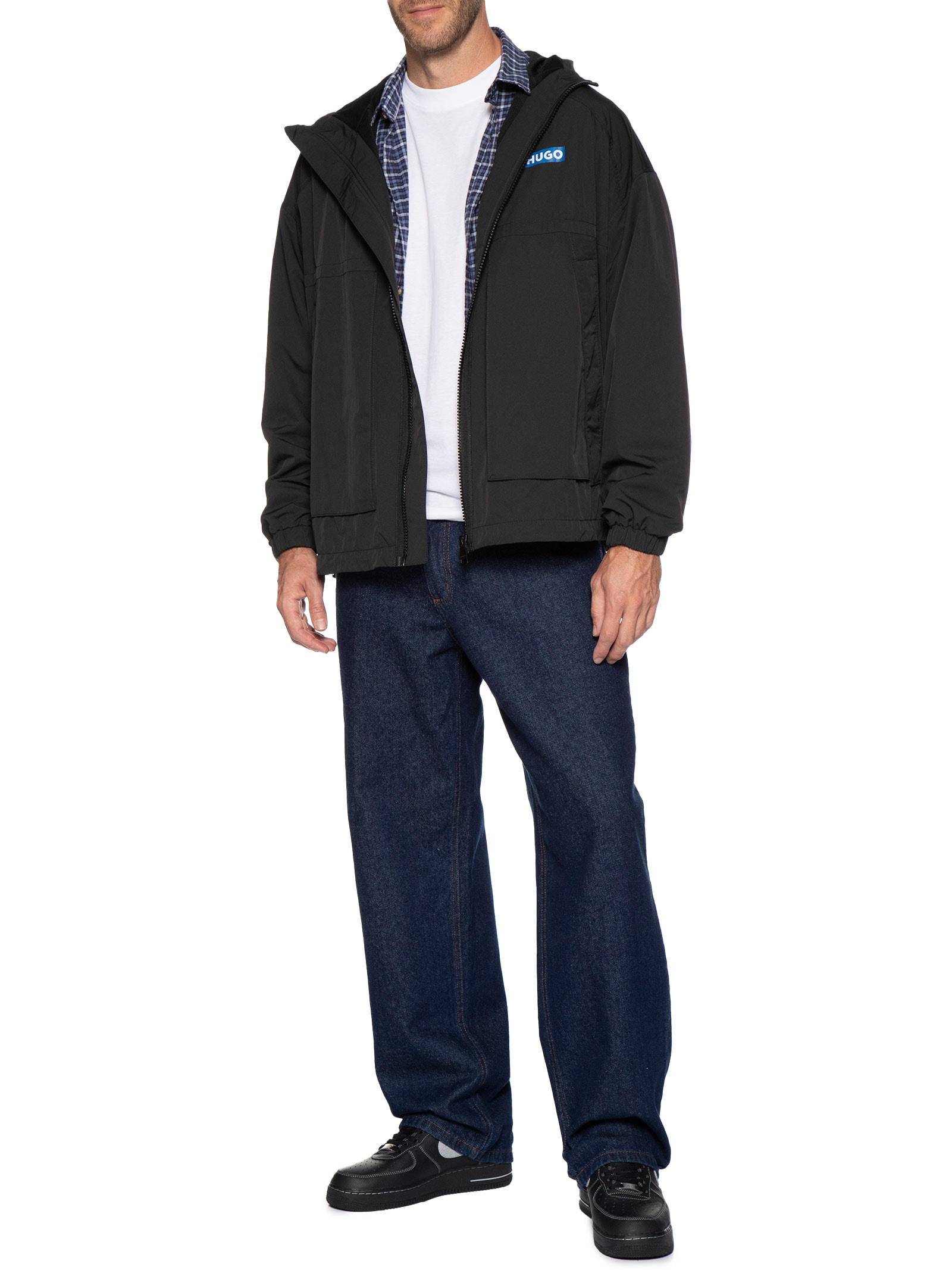 Jaqueta Masculina Corta-Vento Preto Hugo