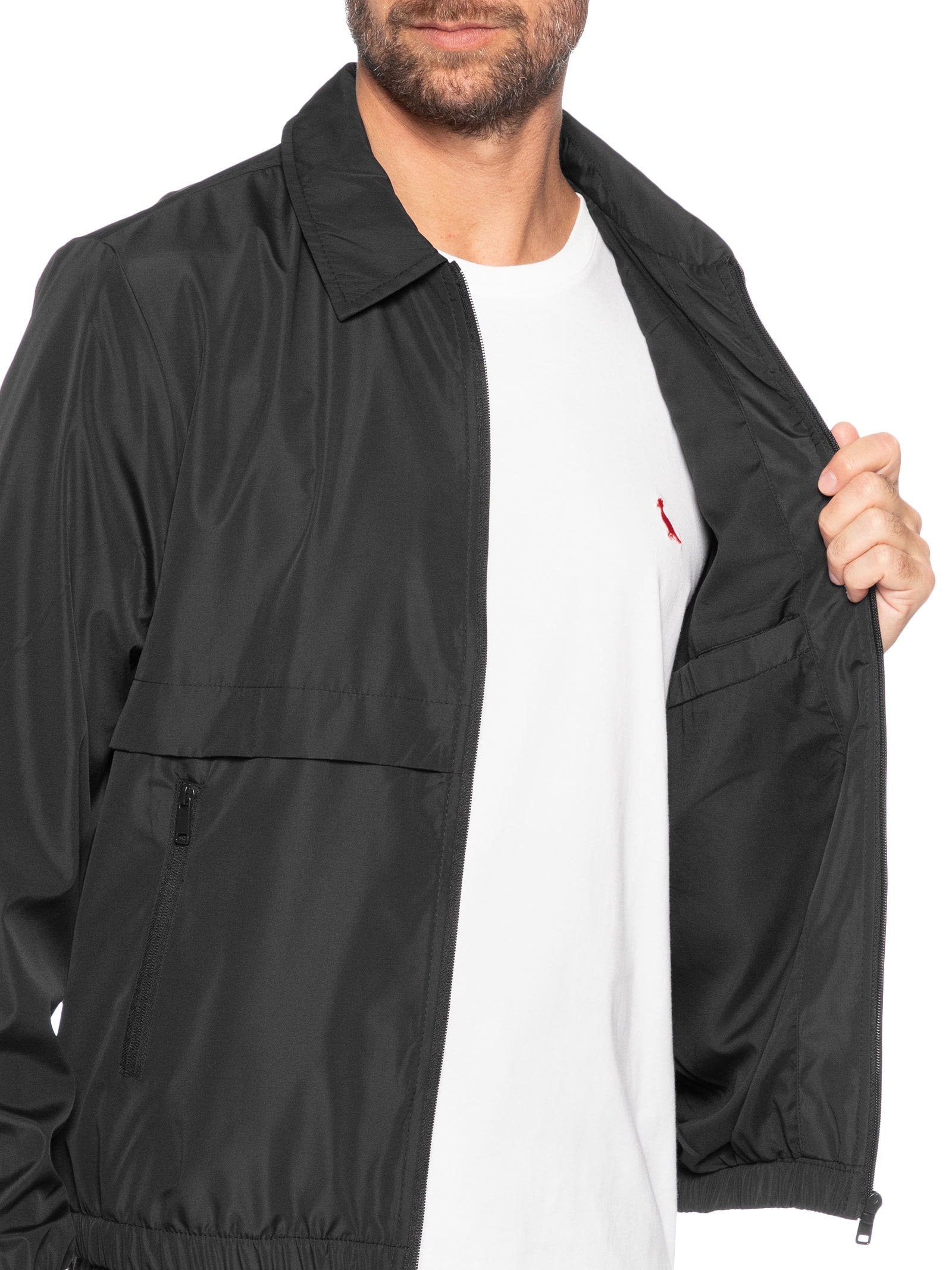 Jaqueta Masculina Corta Vento Preto Basiq Men
