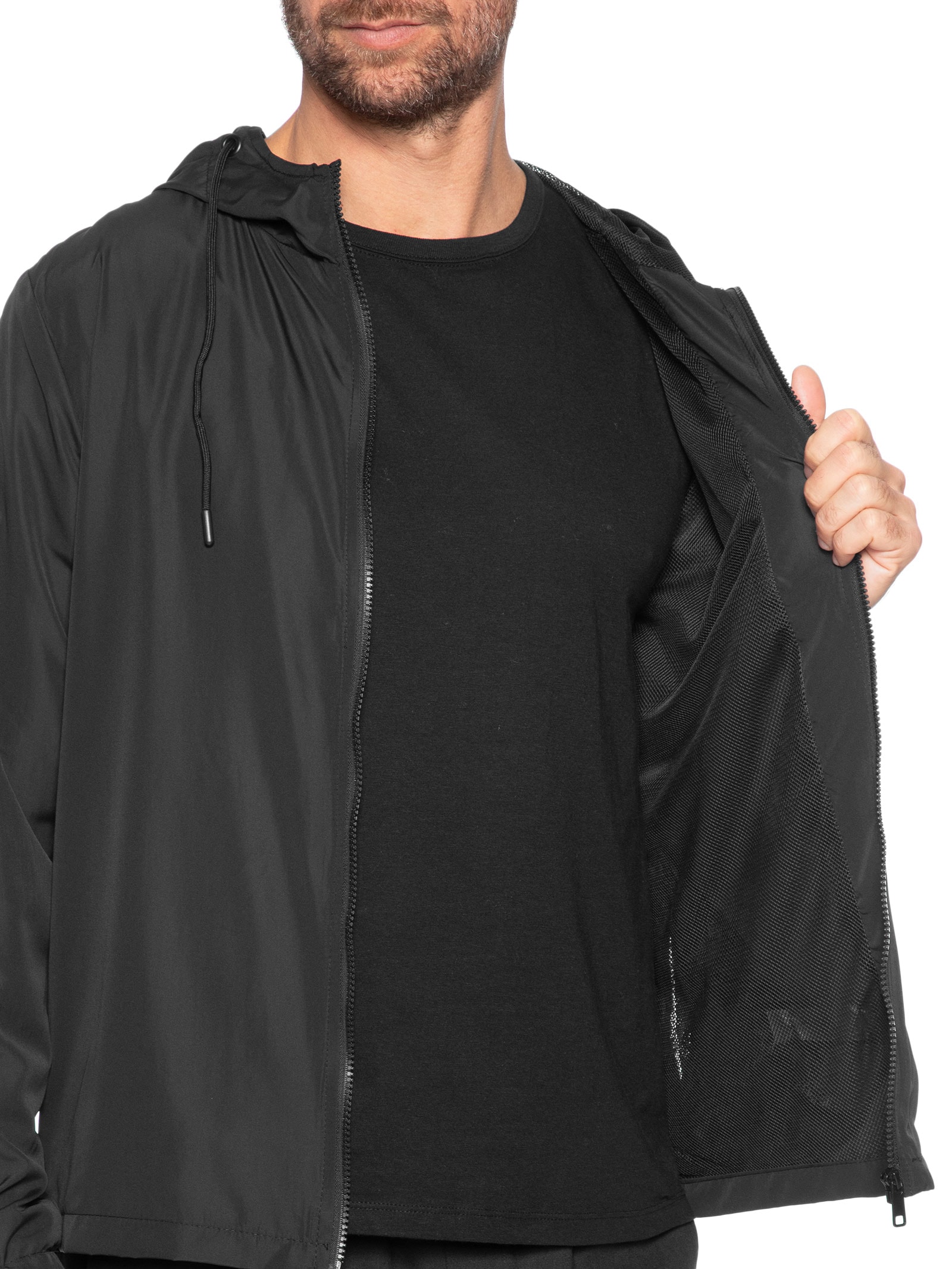Jaqueta Masculina Corta Vento Preto Basiq Men