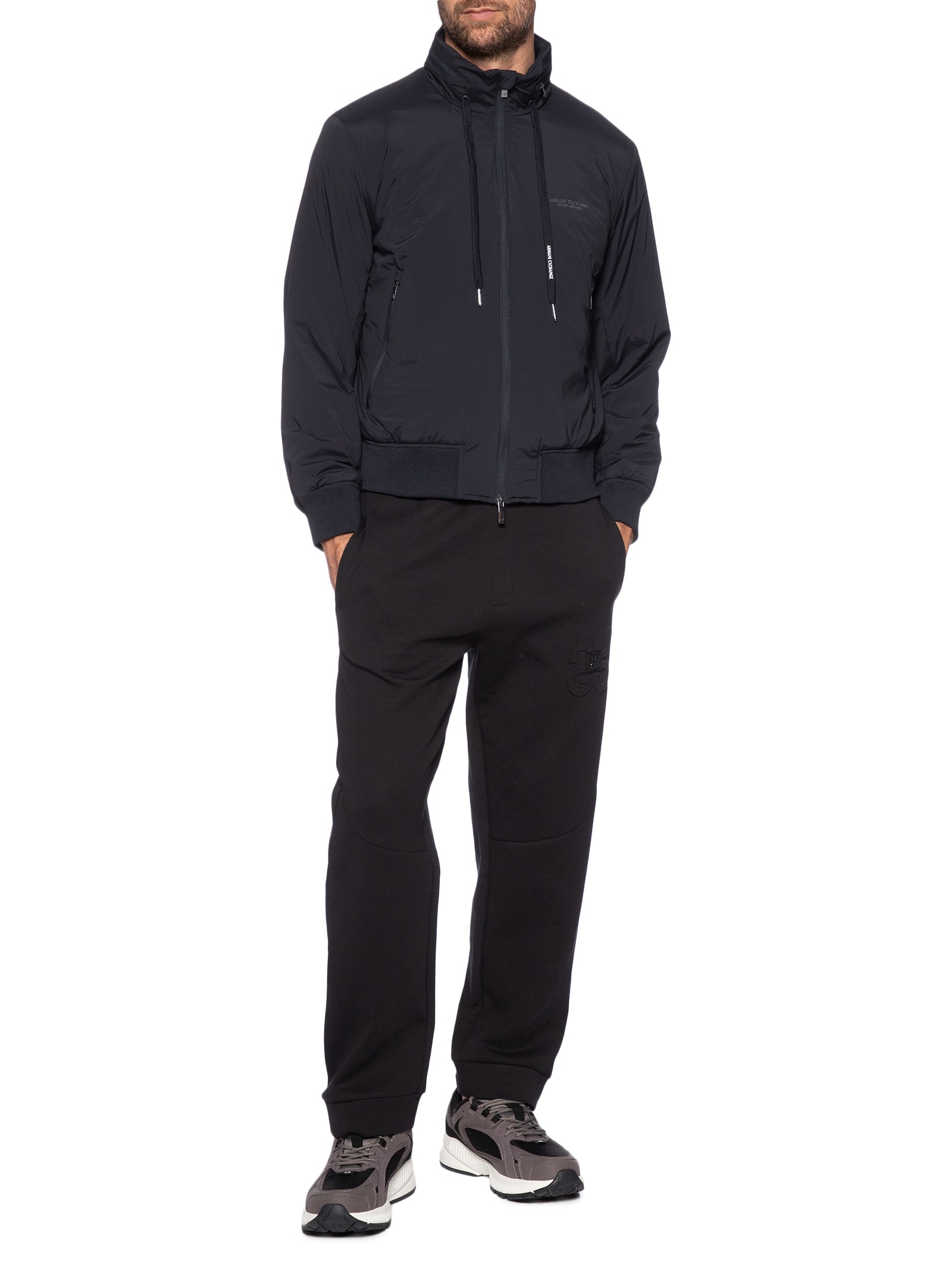 Jaqueta Masculina Corta-Vento Stretch Nylon Azul Armani Exchange