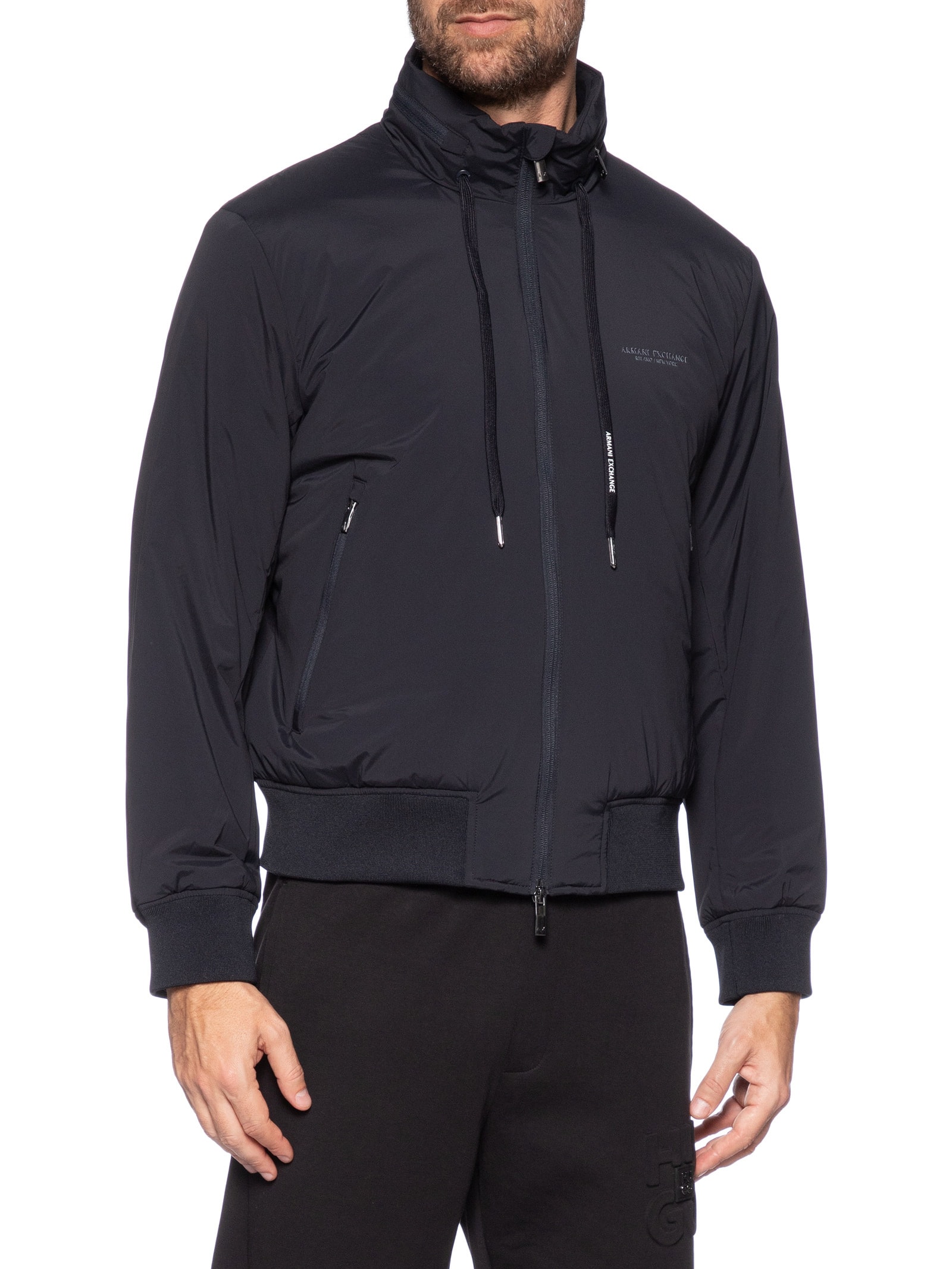 Jaqueta Masculina Corta-Vento Stretch Nylon Azul Armani Exchange