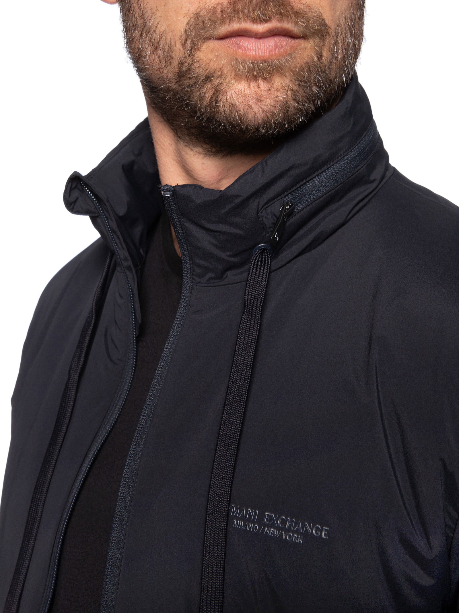 Jaqueta Masculina Corta-Vento Stretch Nylon Azul Armani Exchange