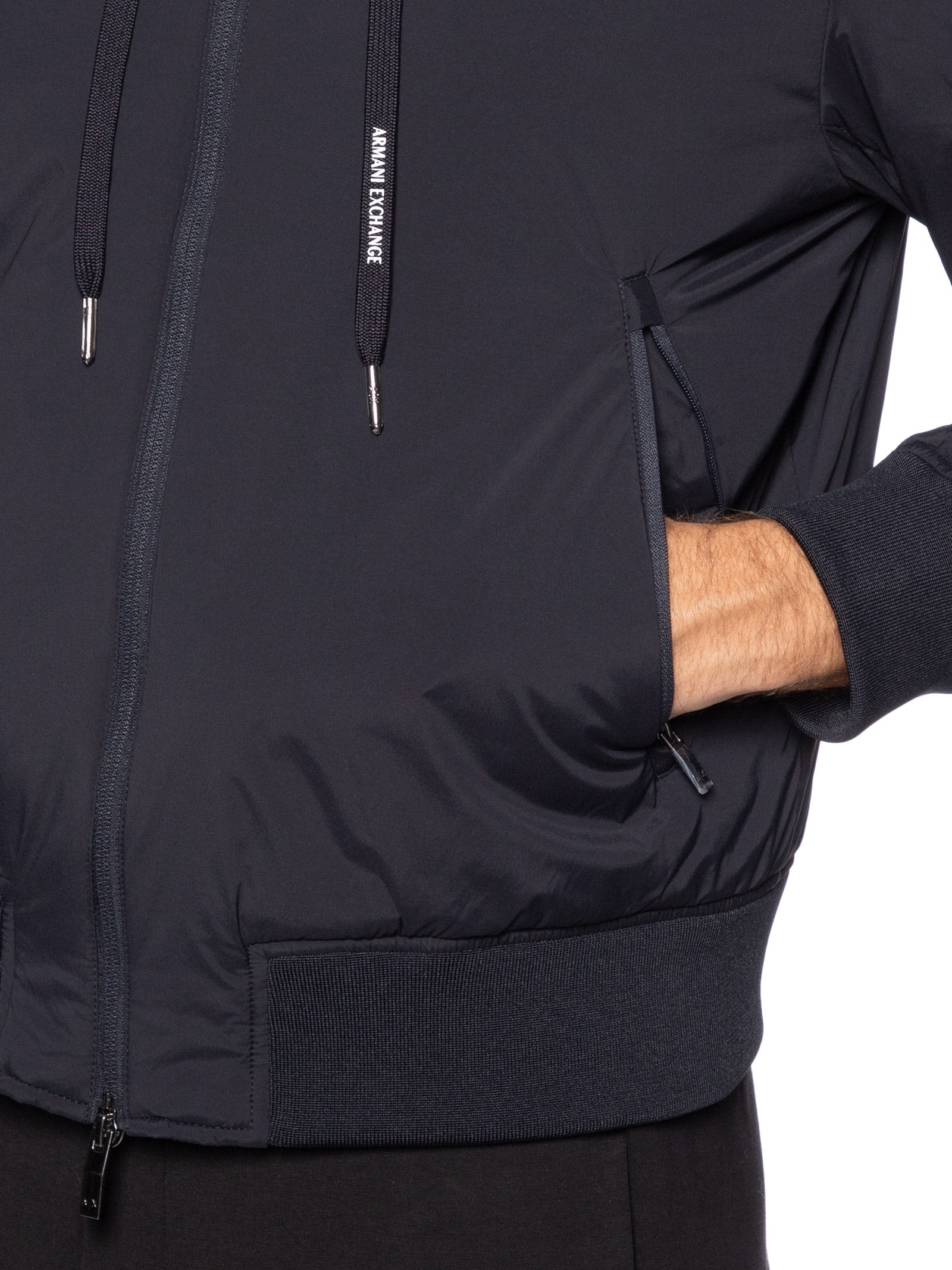 Jaqueta Masculina Corta-Vento Stretch Nylon Azul Armani Exchange