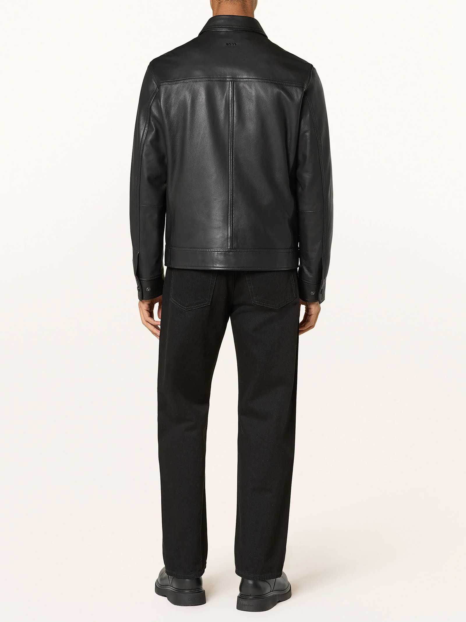 Jaqueta Masculina Couro Jocruz Preto Boss