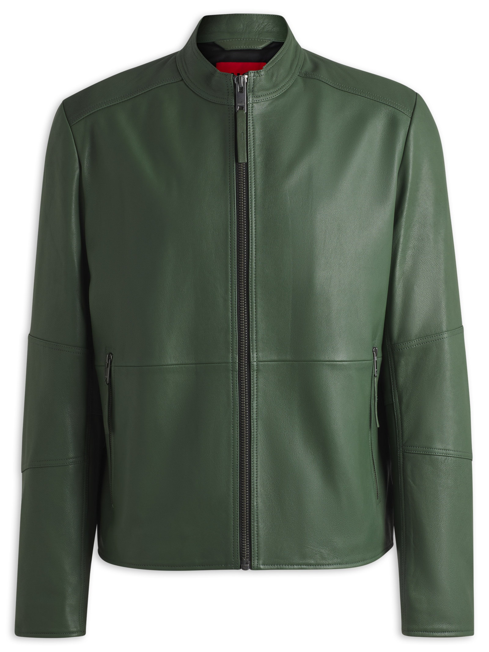 Jaqueta Masculina Couro Lokis-3 Verde Hugo