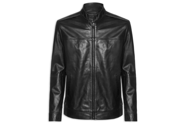 Jaqueta Masculina Couro Motorcycle - Preto