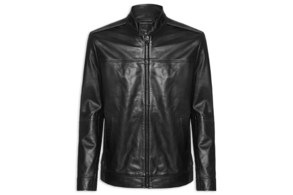 Jaqueta Masculina Couro Motorcycle - Preto