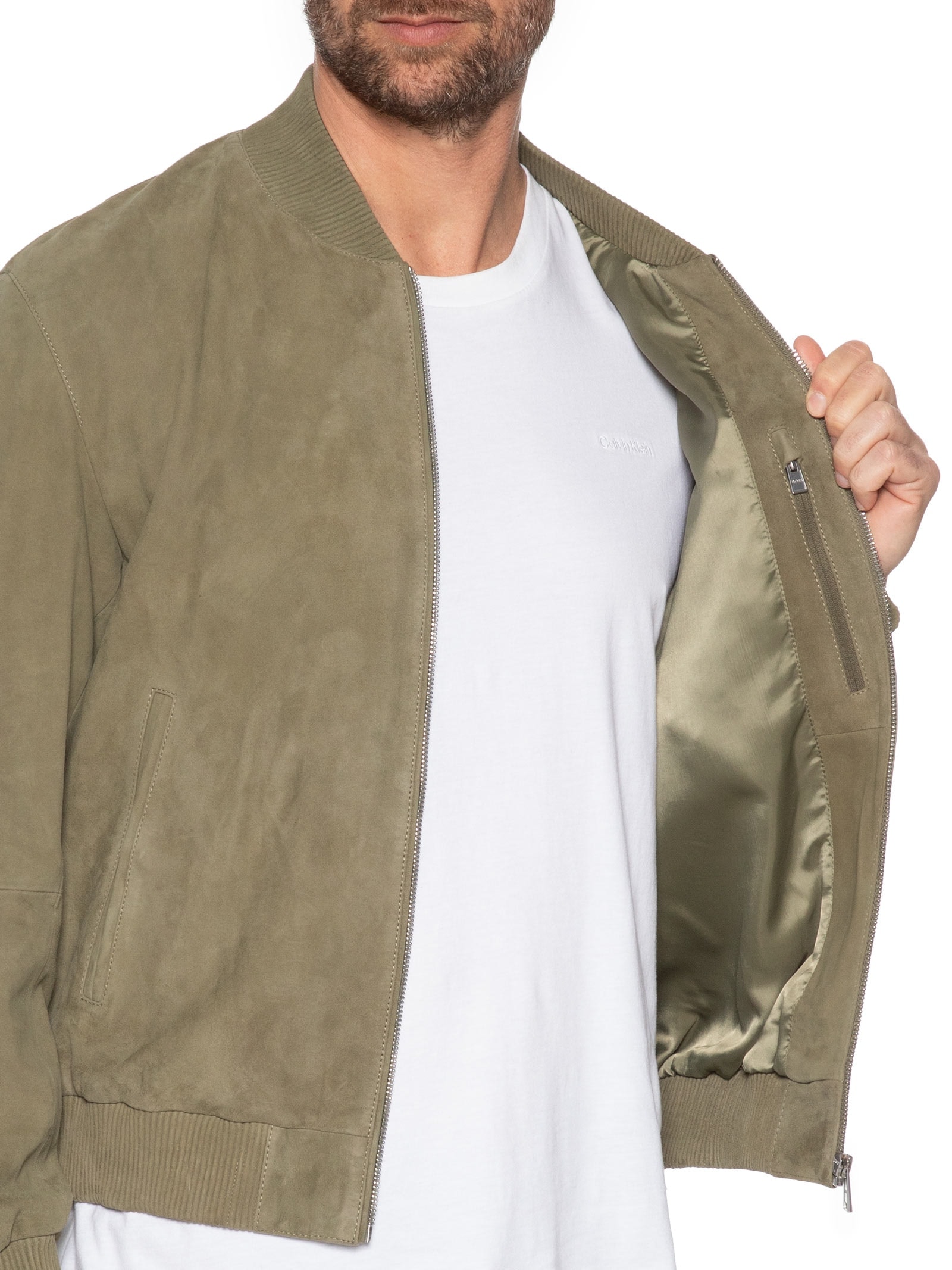 Jaqueta Masculina De Camurça H-Muller Verde Boss