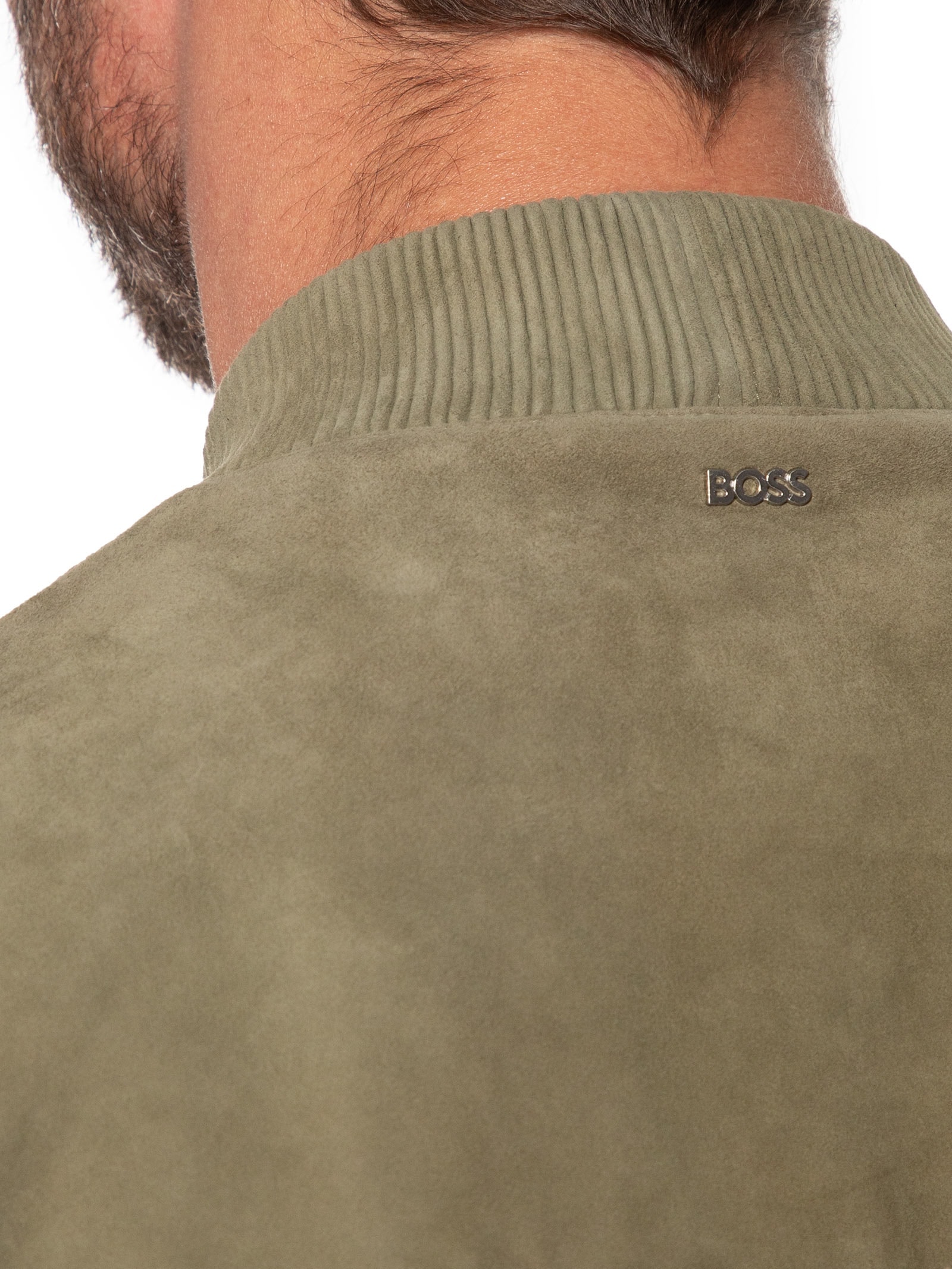 Jaqueta Masculina De Camurça H-Muller Verde Boss