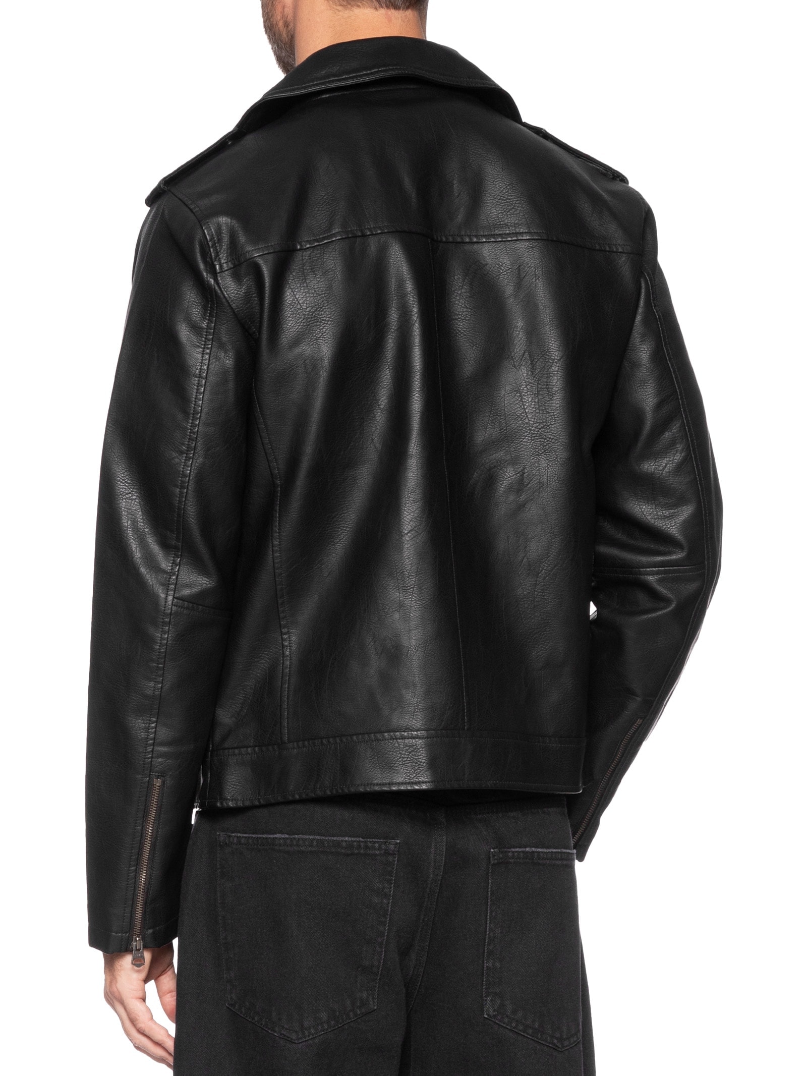 Jaqueta Masculina De Couro Asym Motorcycle Preto Levi's