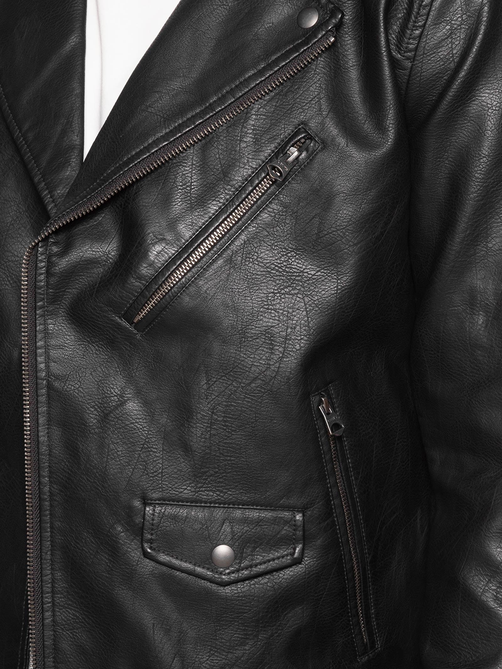 Jaqueta Masculina De Couro Asym Motorcycle Preto Levi's