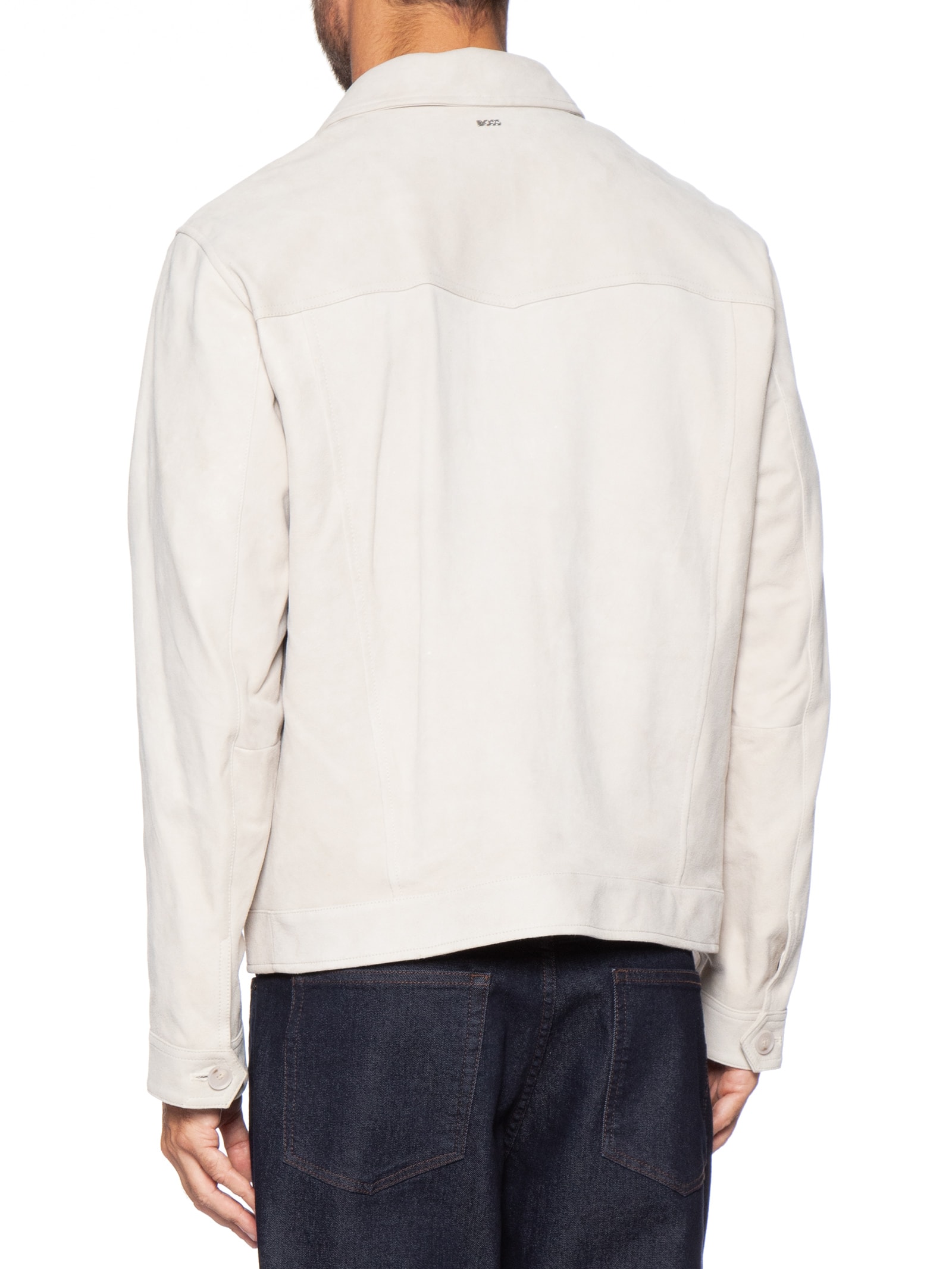 Jaqueta Masculina De Couro C-Merak Off White Boss