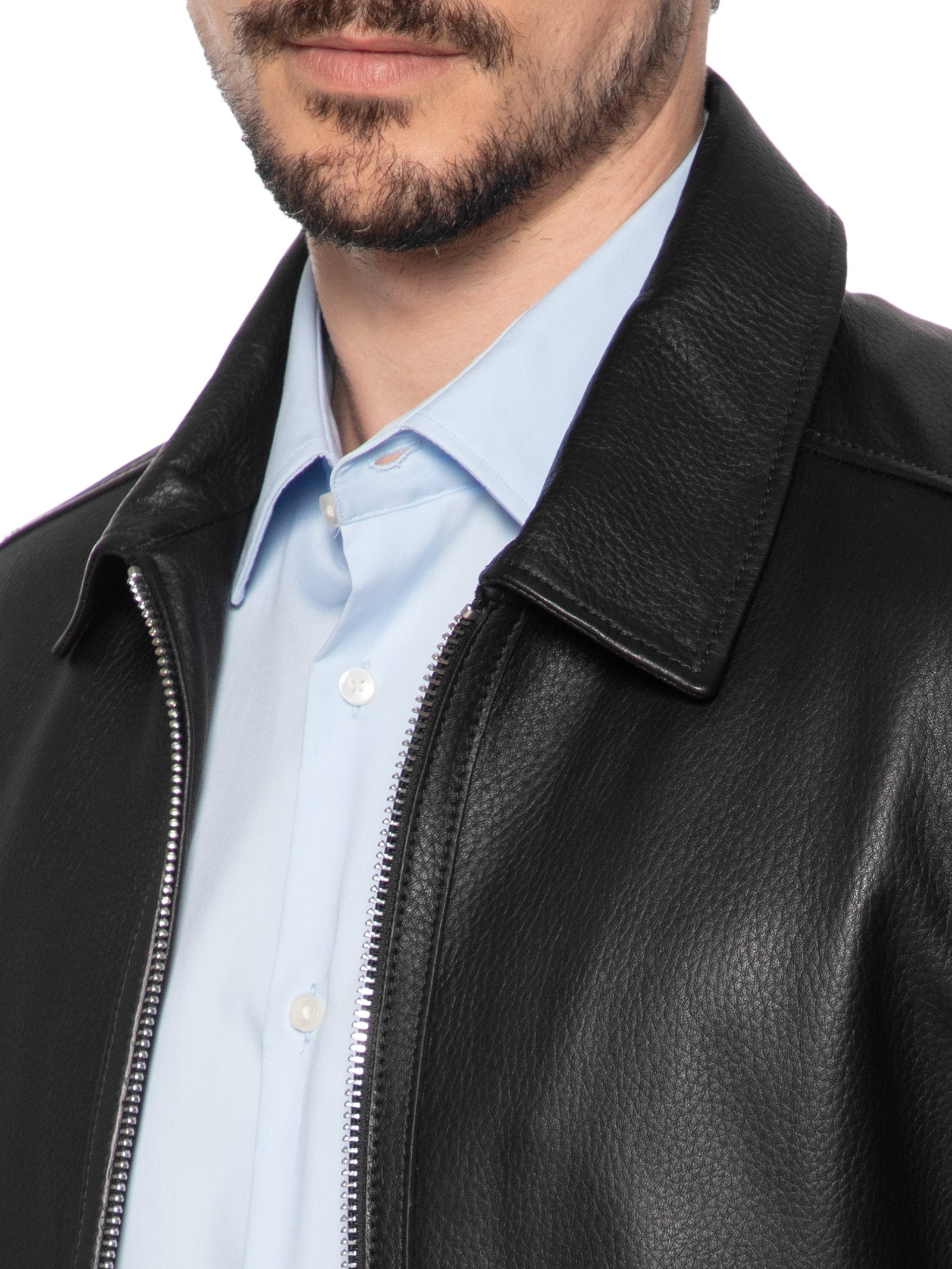 Jaqueta Masculina De Couro H-Mapson Preto Boss