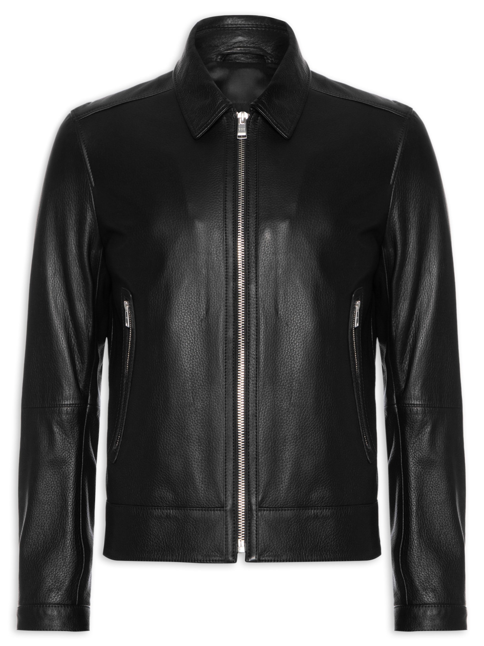 Jaqueta Masculina De Couro H-Mapson Preto Boss