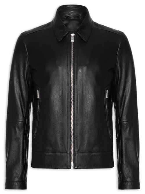 Jaqueta Masculina De Couro H-Mapson – Preto